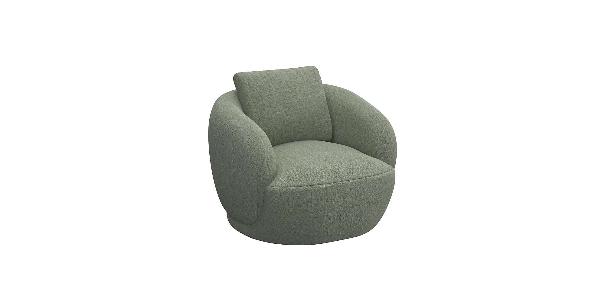 FLEXLUX Sessel »Torino, rund, drehbar, Einzelsofa, Polstersessel,«, Modernes, organisches Sessel-Design, Kaltschaum, Wellenunterfederung