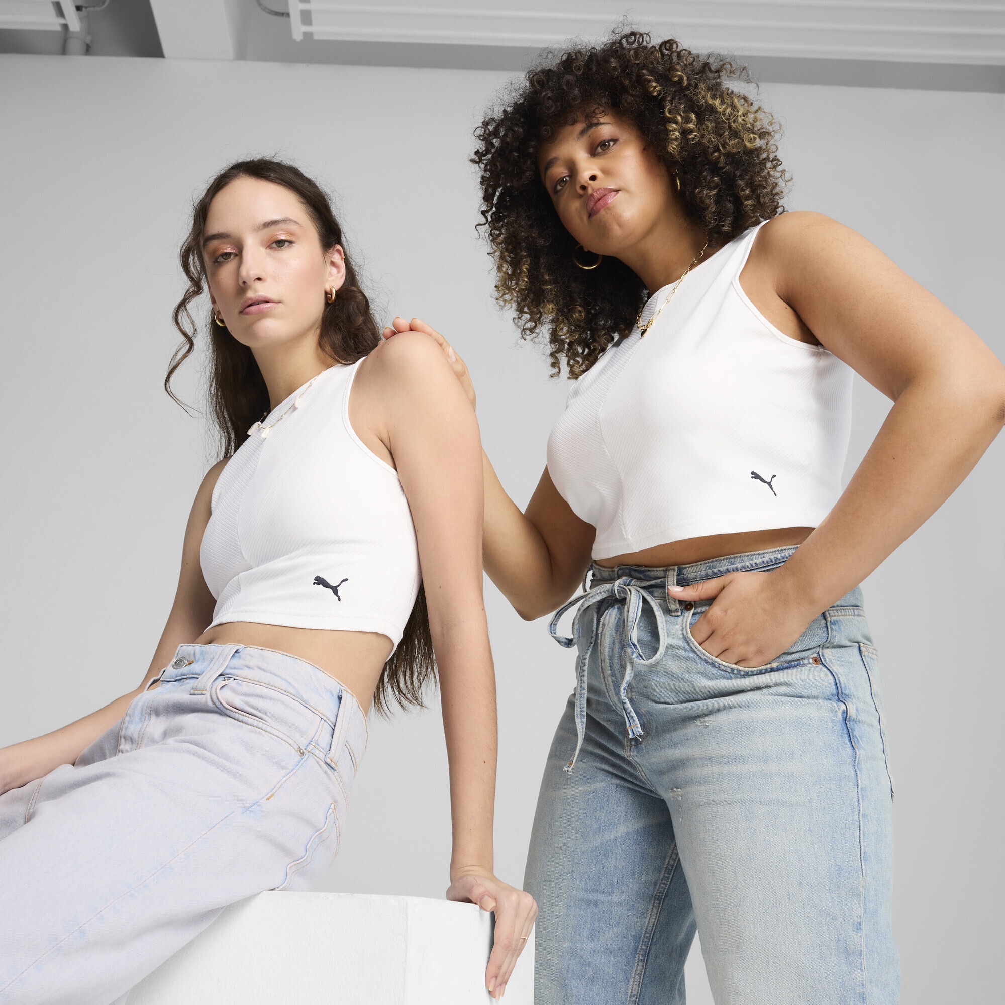 PUMA T-Shirt »WARDROBE ESS Geripptes Crop-Top Damen«