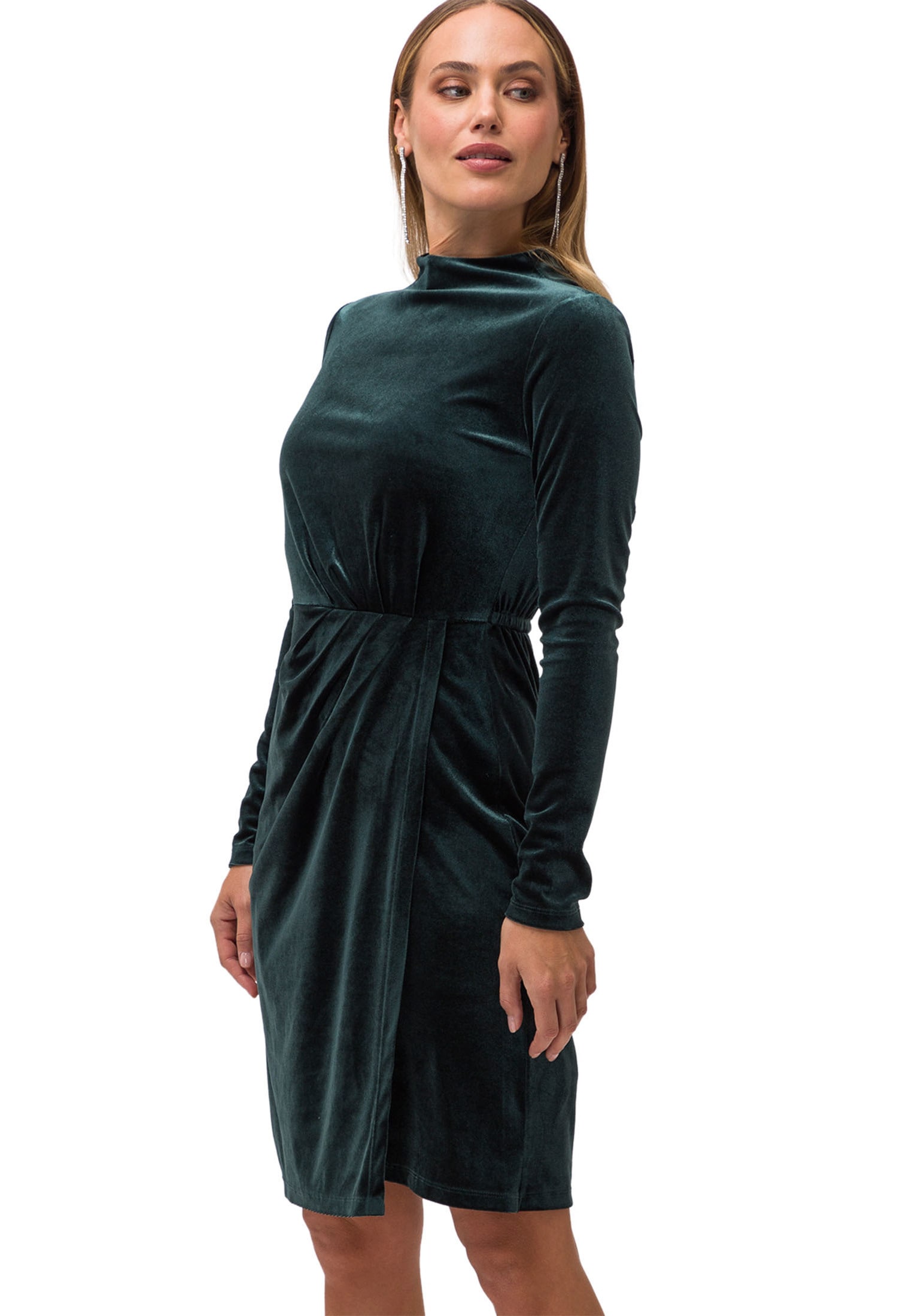 Zero Samtkleid "zero Samtkleid mit hohem Kragen", Falten