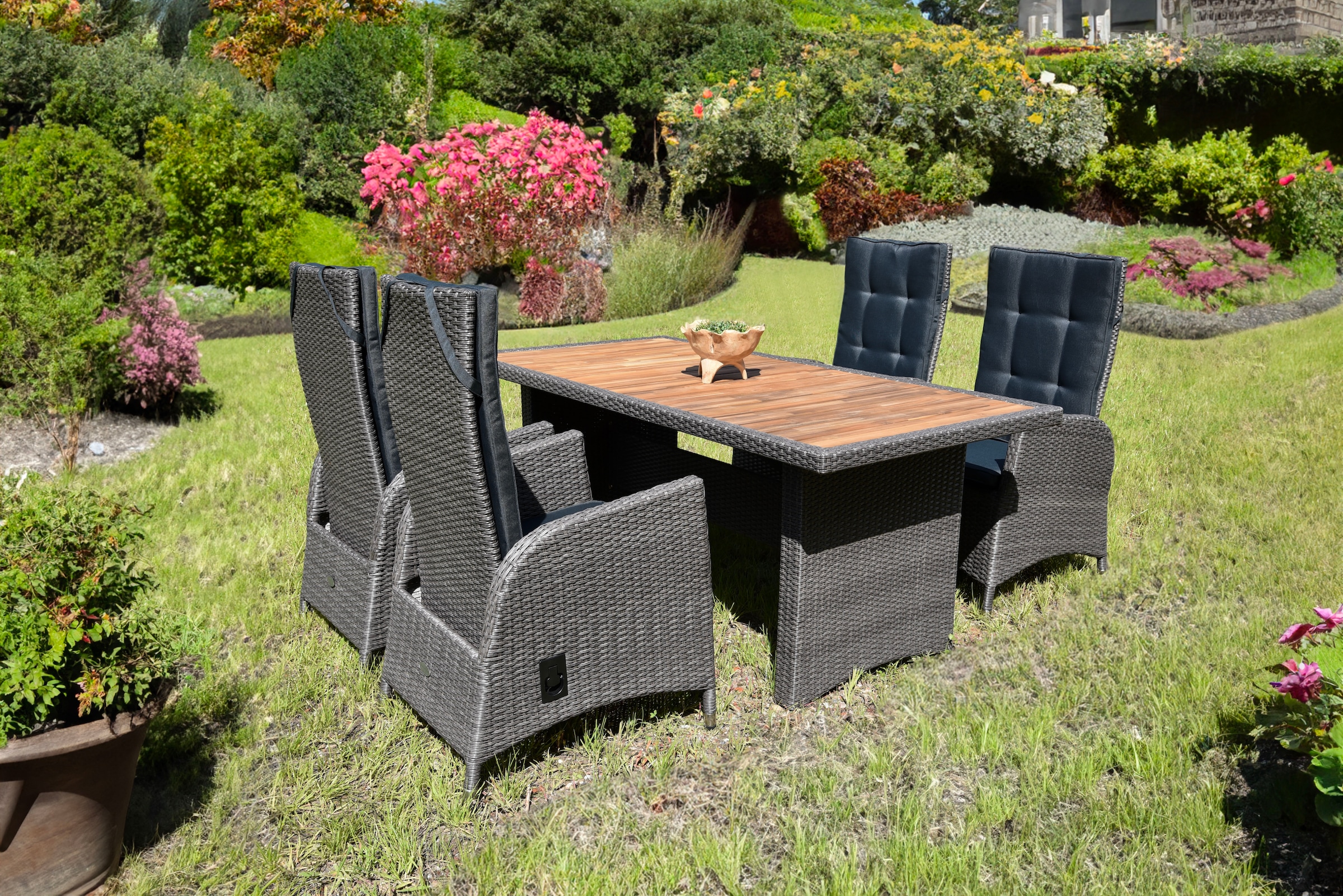 Garden Pleasure Garten-Essgruppe "BRAGA weidengrau Set 05", (7 tlg.) günstig online kaufen