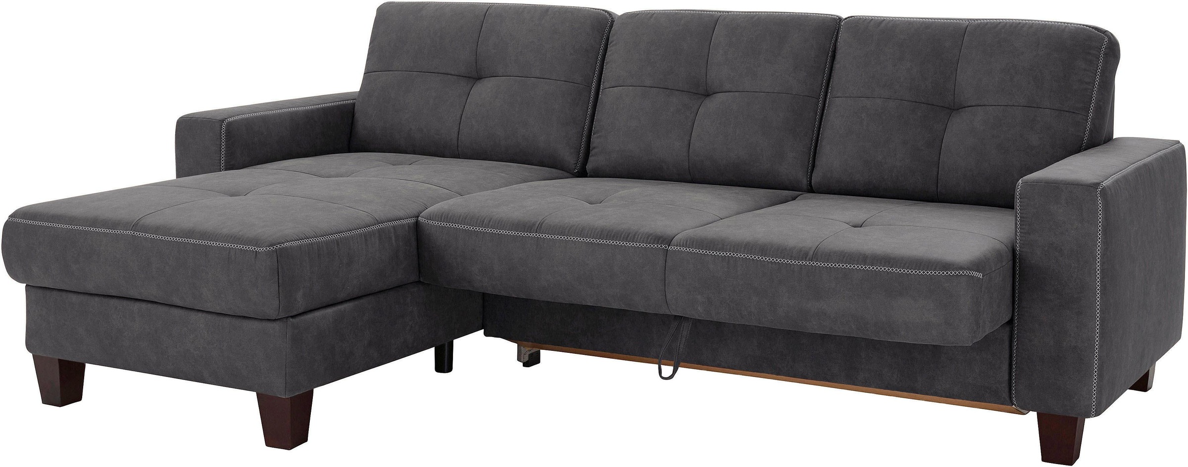 Places of Style Ecksofa »Varese«, wahlweise mit Bettfunktion und Vorziehfunktion