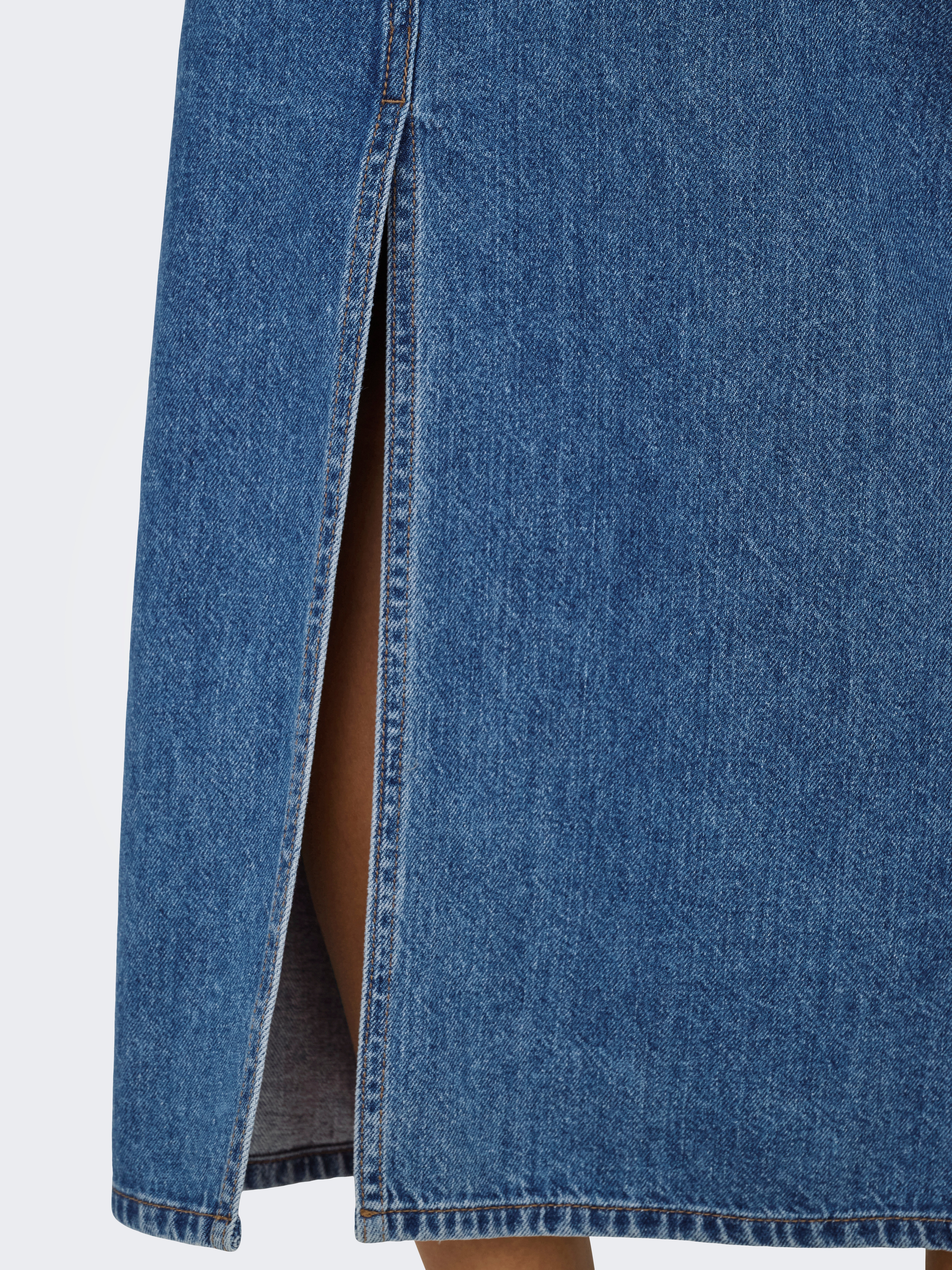 Thumbnail - ONLY Jeansrock "ONLLUMI – Jeansrock mit Rückenschlitz für moderne Looks" modisch, Denim, regular fit, Baumwolle