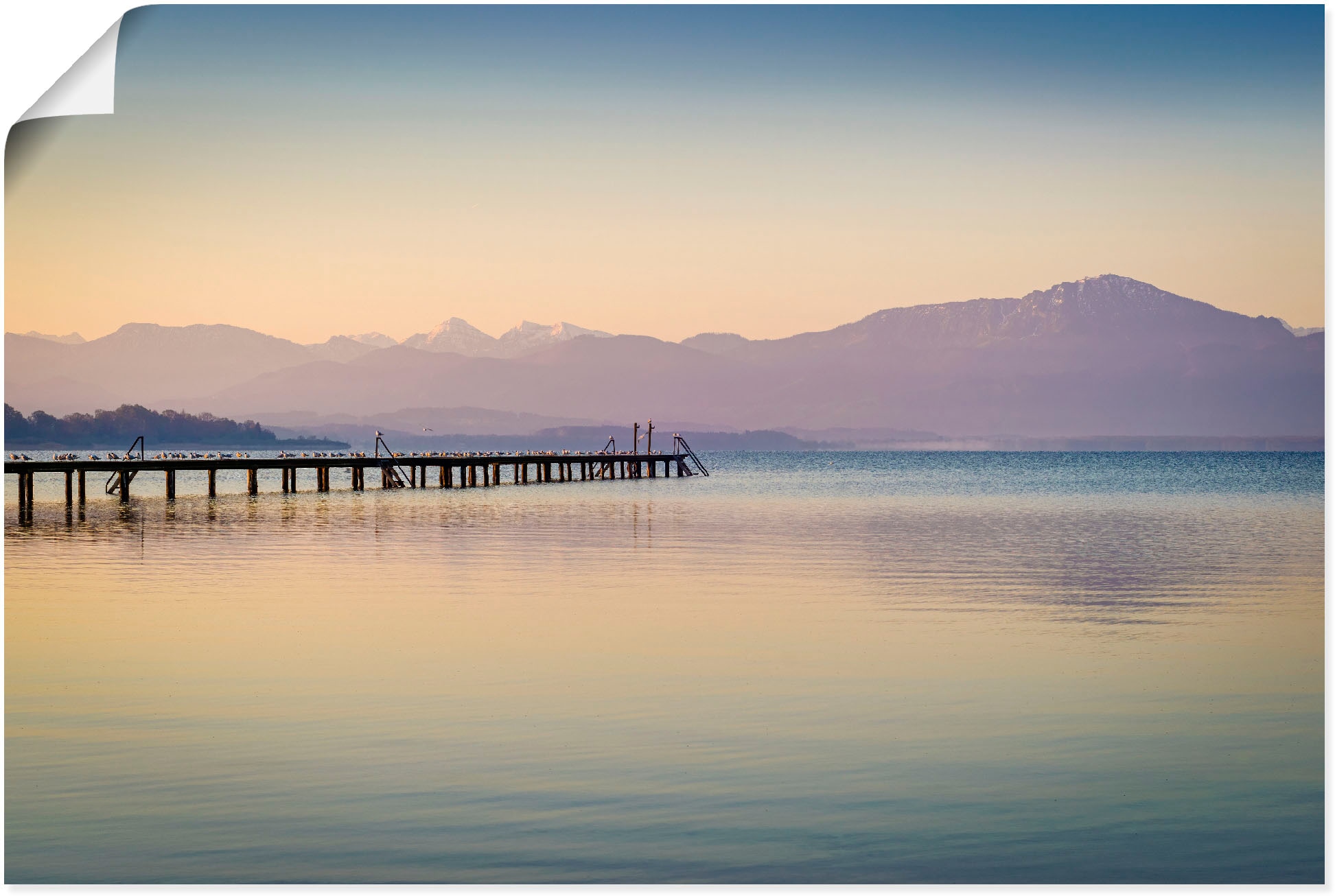 Artland Wandbild "Morgen am Chiemsee", Seebilder, (1 St.), als Alubild, Outdoorbild, Leinwandbild, Poster in verschied. 