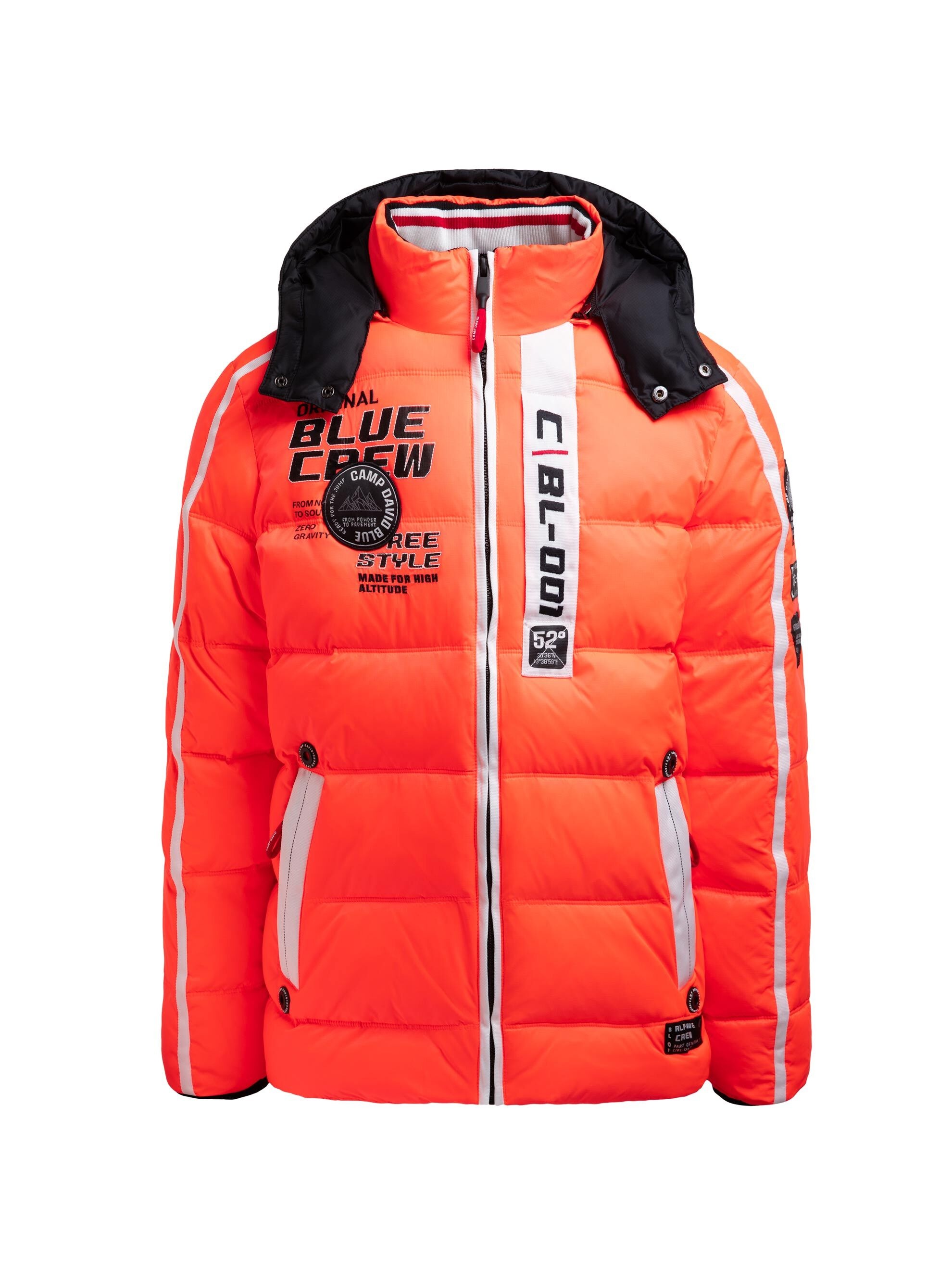 CAMP DAVID Winterjacke mit Kapuze mit Reißverschluss an den Einschubtaschen