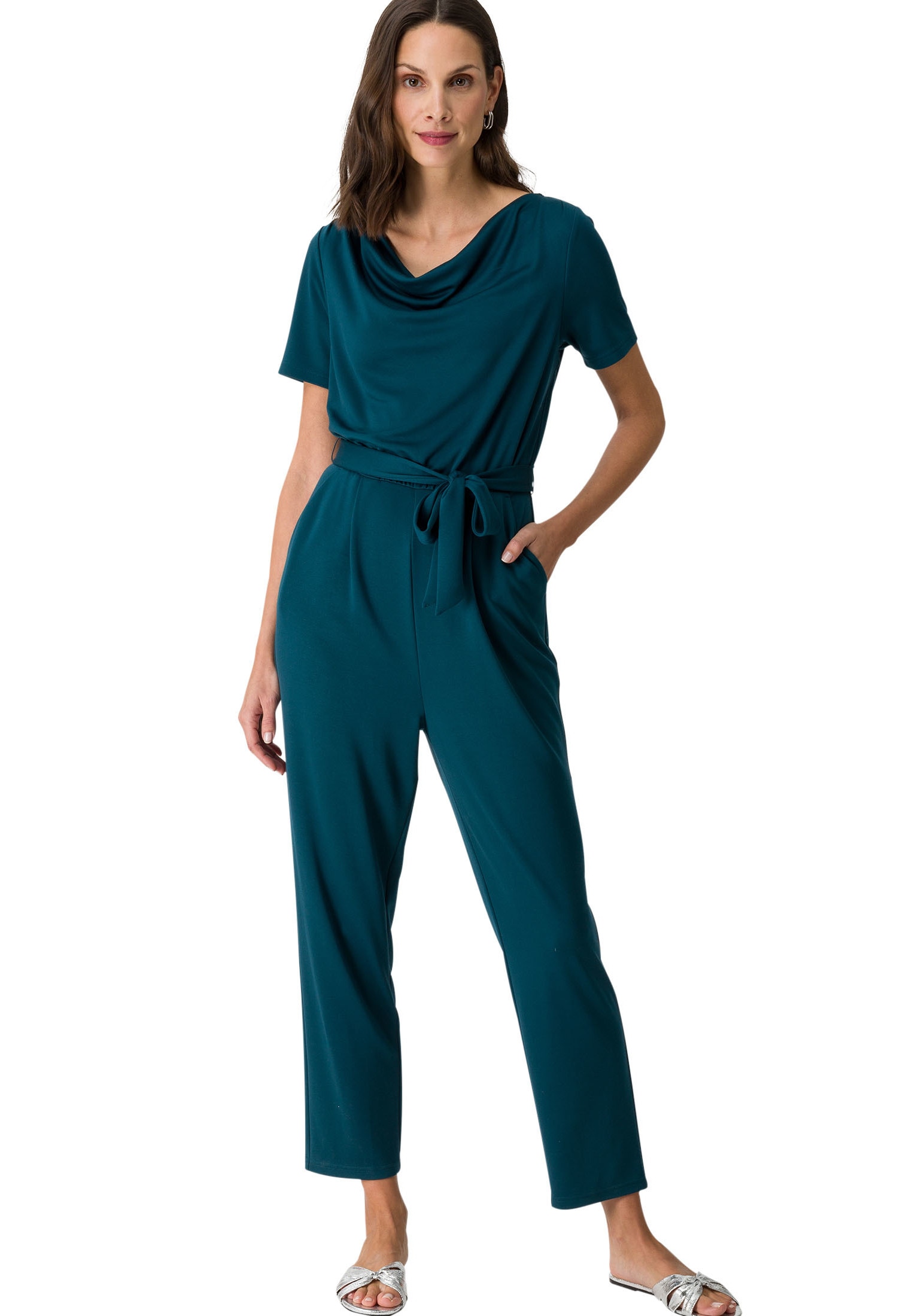 Overall »zero Jumpsuit Jersey Wasserfallausschnitt«, (1 tlg.), Gürtel