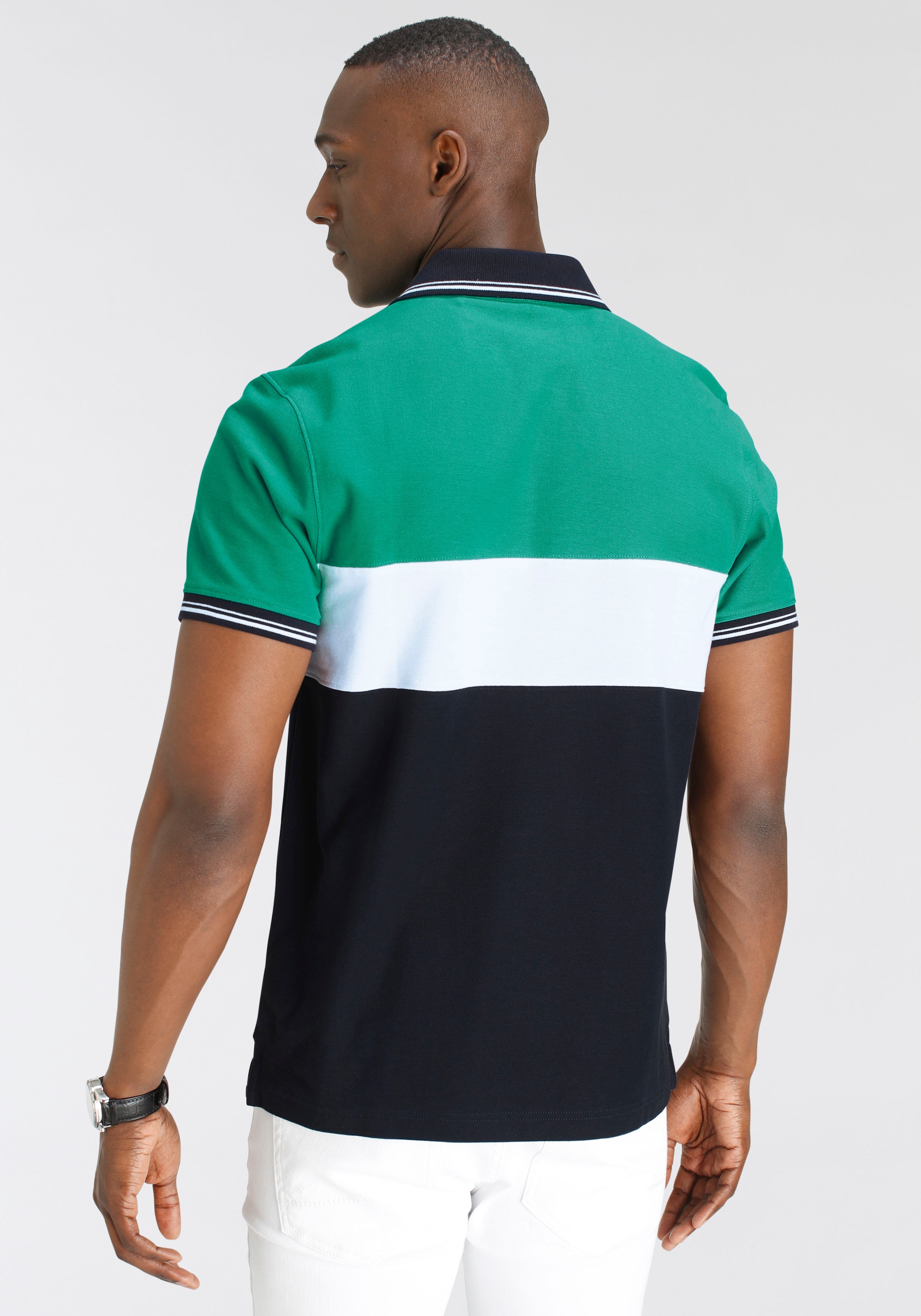 DELMAO Poloshirt, Kurzarm, Regular Fit, mit Colorblocking-Design günstig online kaufen