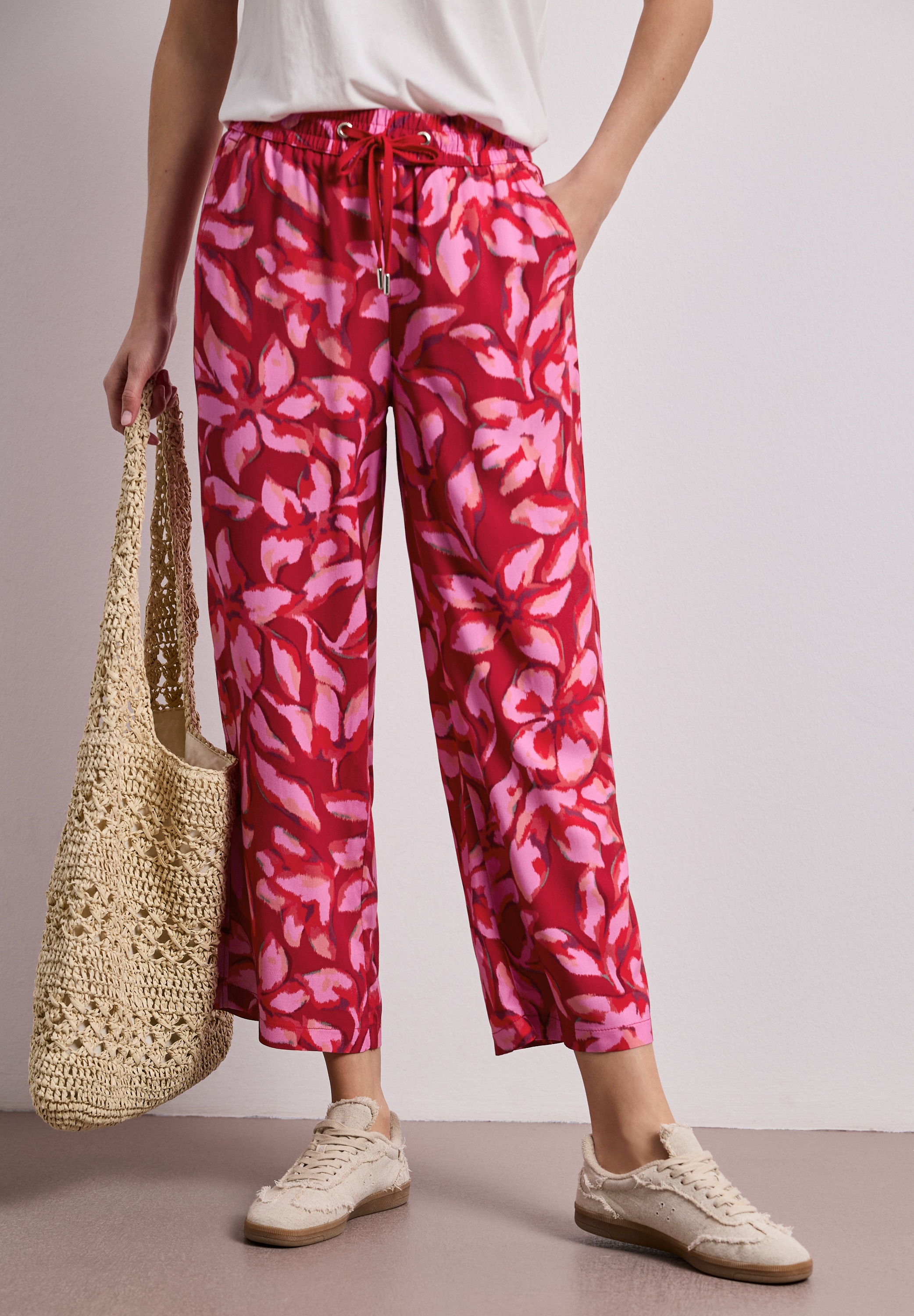 STREET ONE 7/8-Hose "Style Emee" bedruckt, mit Taschen, weites Bein