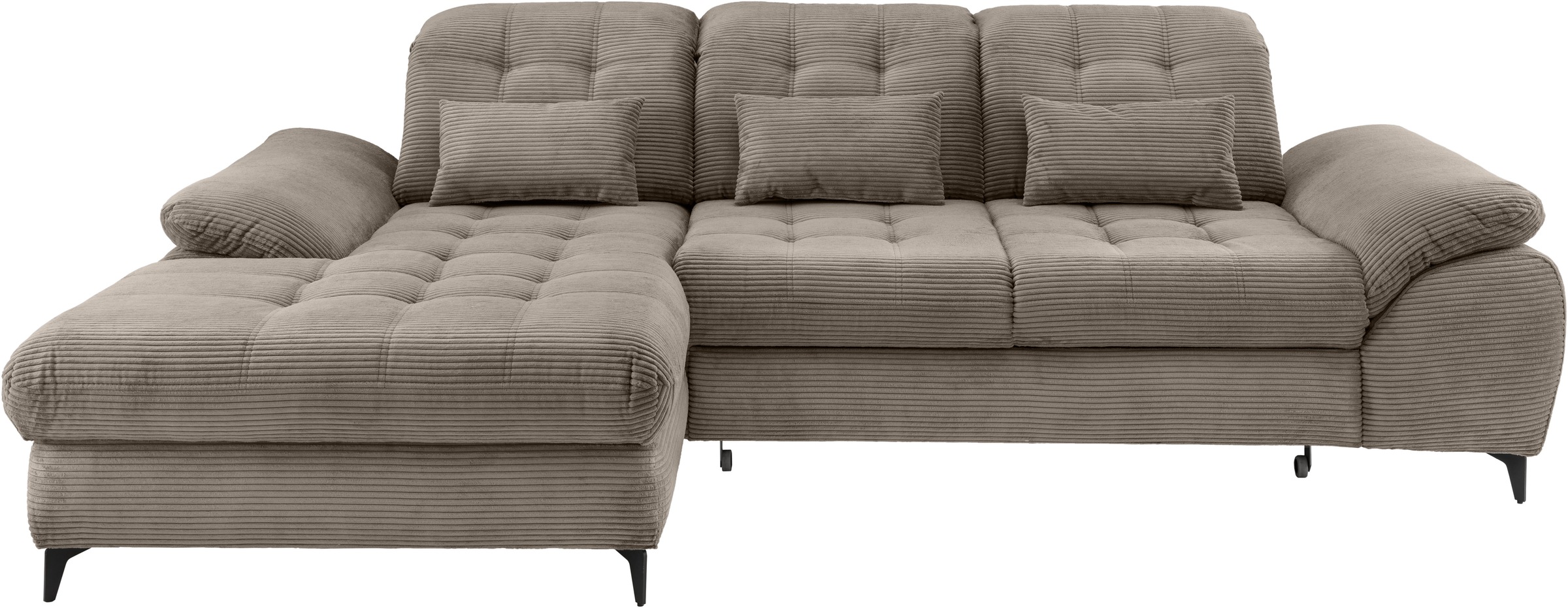 Wohnlandschaft HOME AFFAIRE, B:273cm T:189cmgrau, braun, 100% Polyester, Sofas, "Delphino"