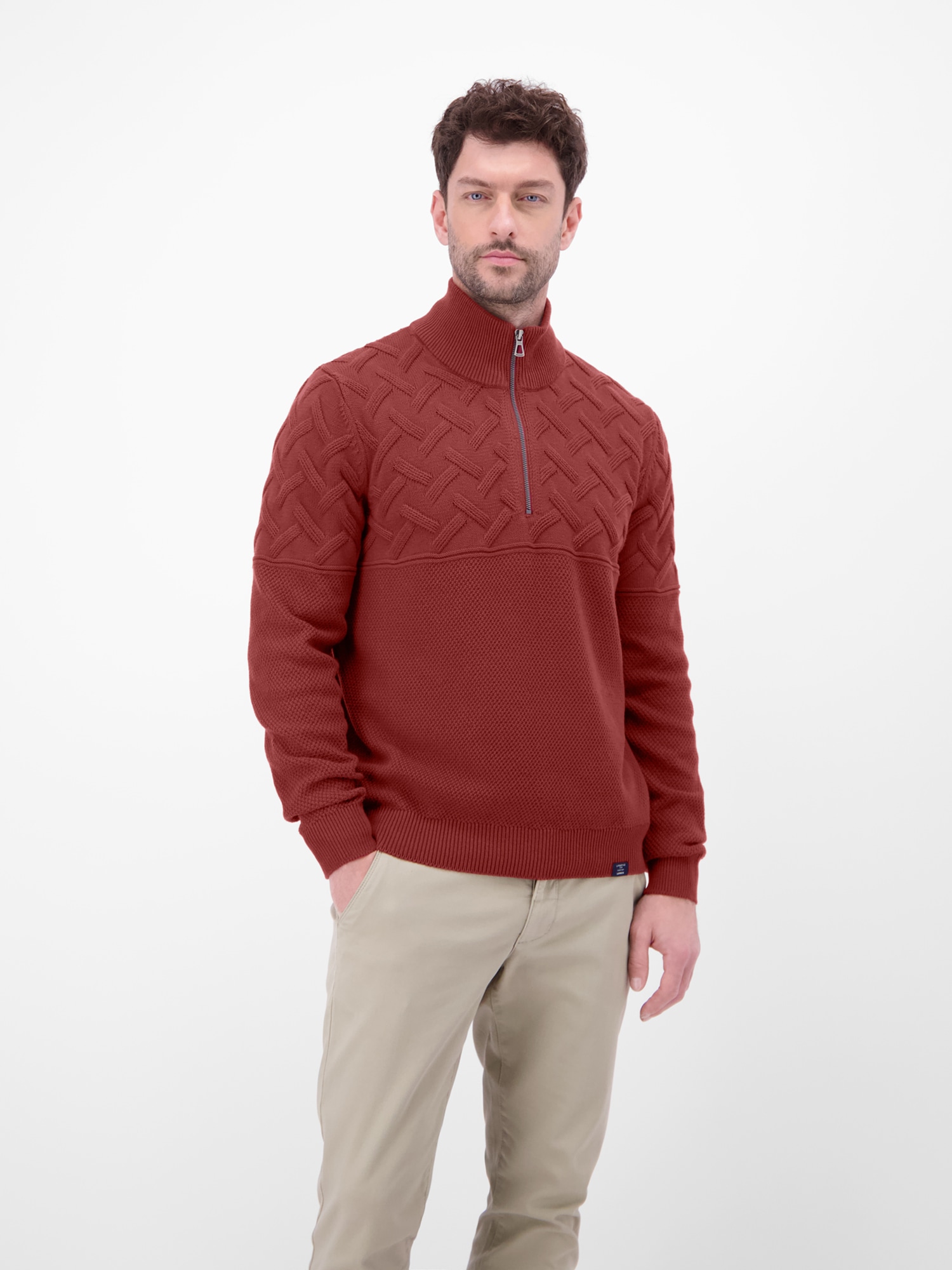 LERROS Strickpullover »Herren-Troyer mit Jacquardmuster«