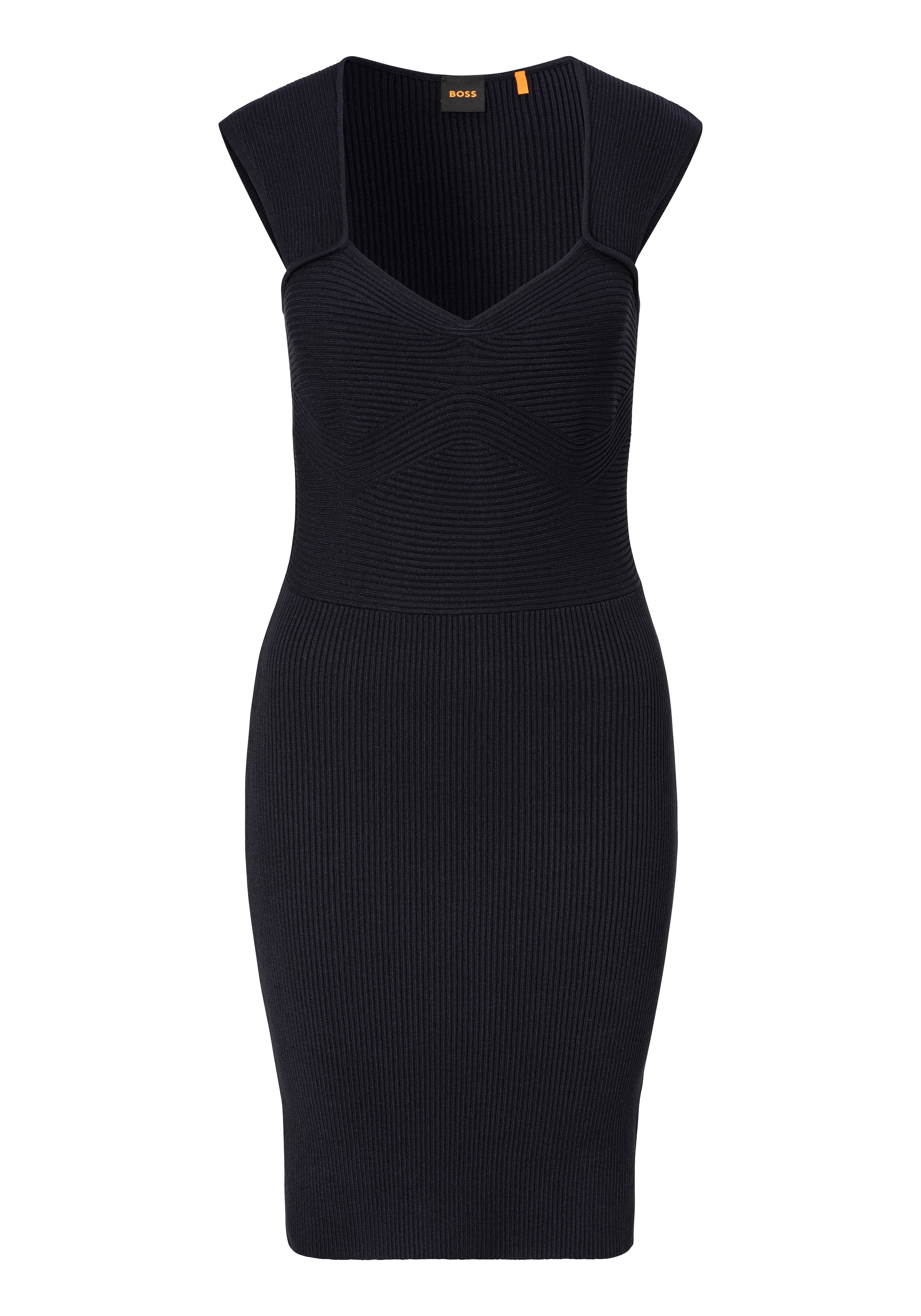 BOSS ORANGE Strickkleid "Foberts Premium Damenmode" Ohne Taschen in Rippopt günstig online kaufen