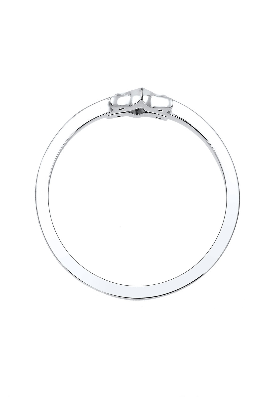 Elli Fingerring »Stern Glas Kristalle Weiß 925 Sterling Silber«