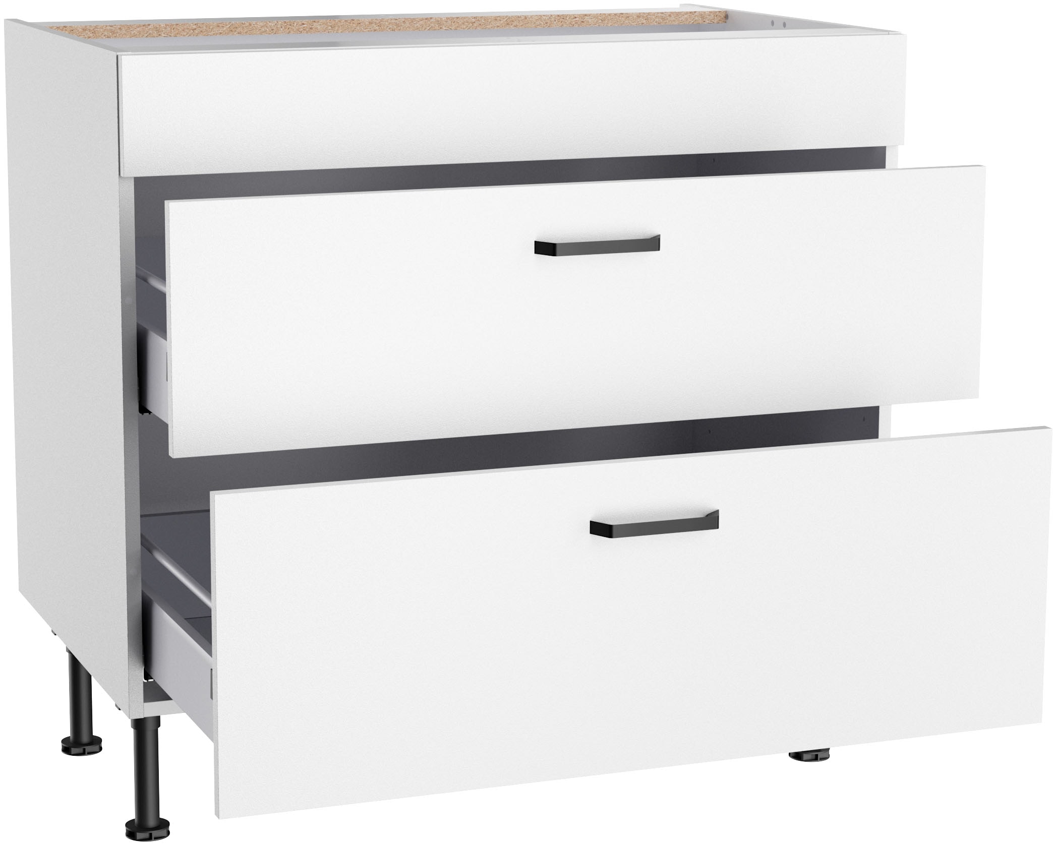 KOCHSTATION Unterschrank »KS-Paula« 90 cm breit, 87 cm hoch, 2 Auszüge für autarkes Einbaukochfeld