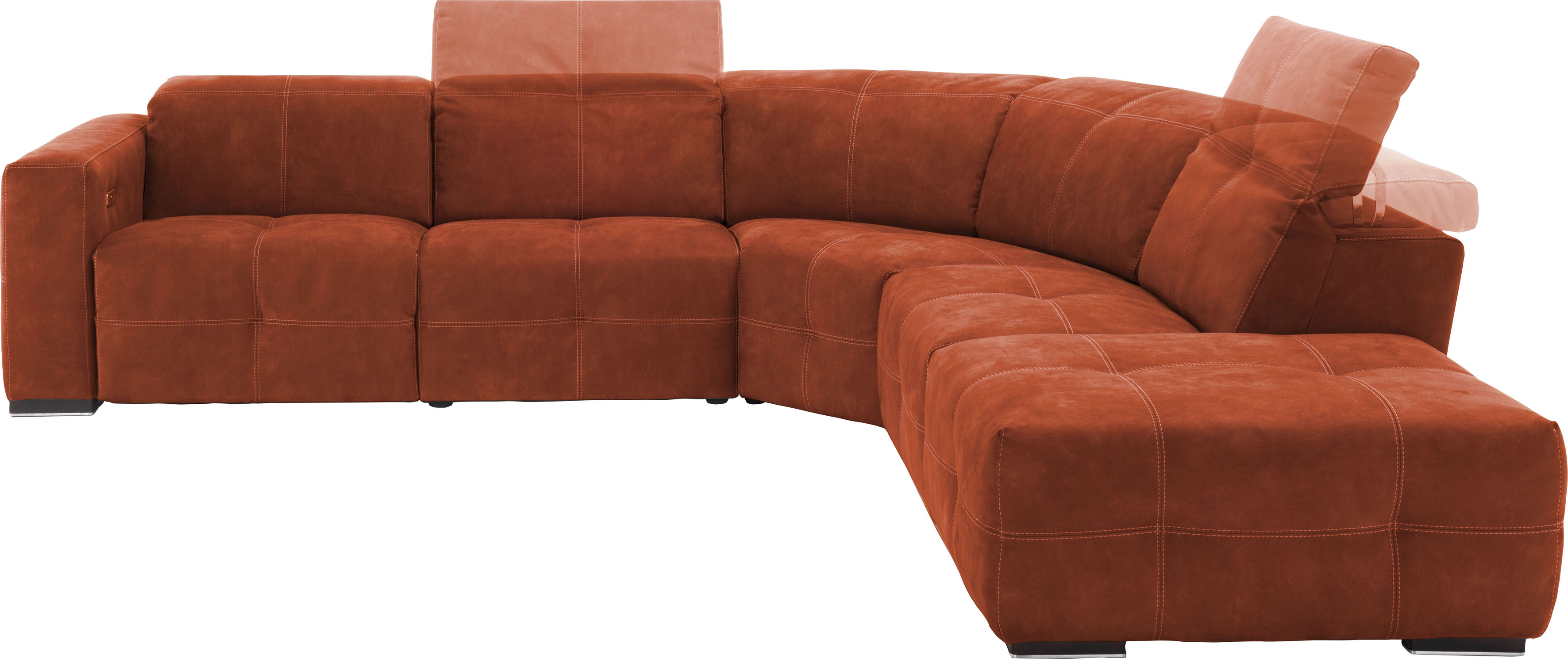 Egoitaliano Ecksofa "Sauvanne, Designsofa der Extraklasse, elegant und bequem, L-Form" wahlweise mit elektrischer Relaxfunktion, Kopfteilverstellung