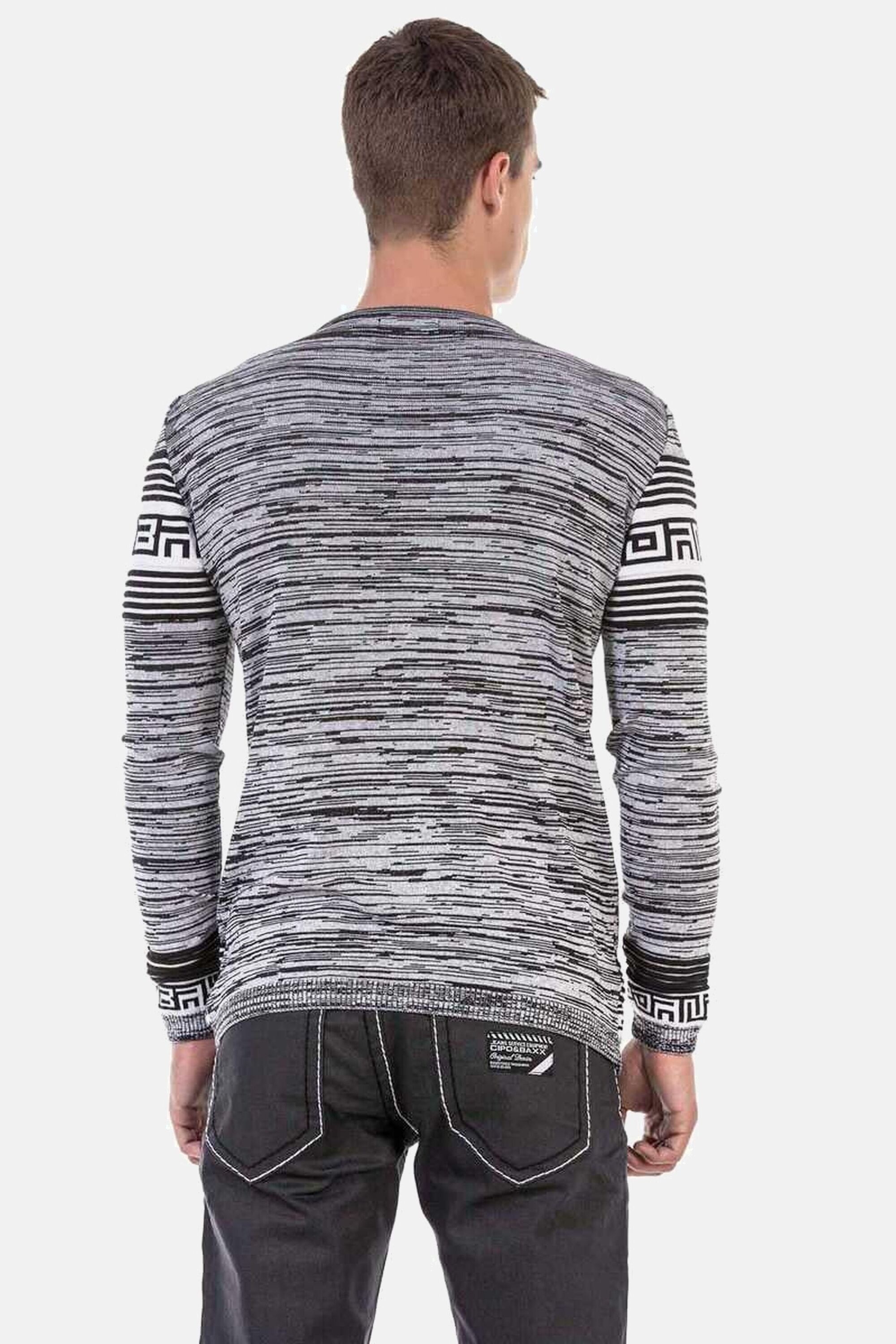 Cipo & Baxx Rundhalspullover »Pullover«, in Melange Strick, CP244