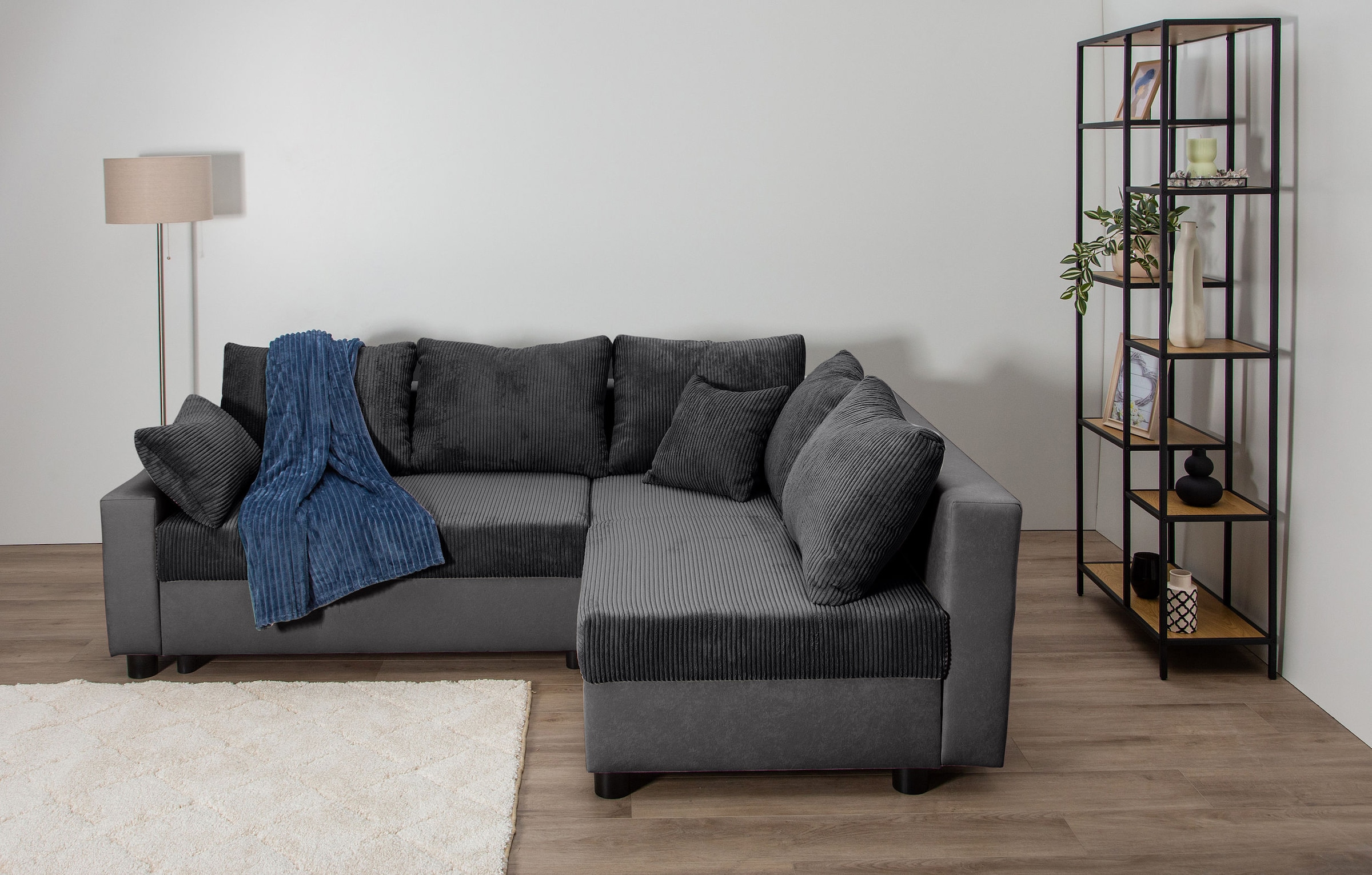 COLLECTION AB Ecksofa »Parma L-Form«, mit Schlaffunktion und Bettkasten, inklusive Kissen, Bonellfederkern
