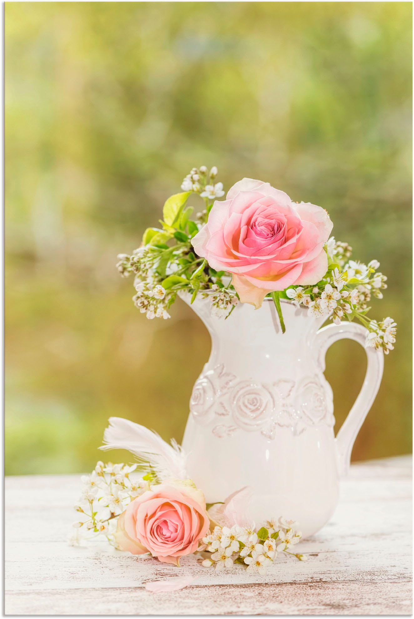 Artland Wandbild "Vintage Rosen in Vase" Blumen 1 Stk. tlg. als Alubild, Leinwandbild, Poster in verschied. Größen