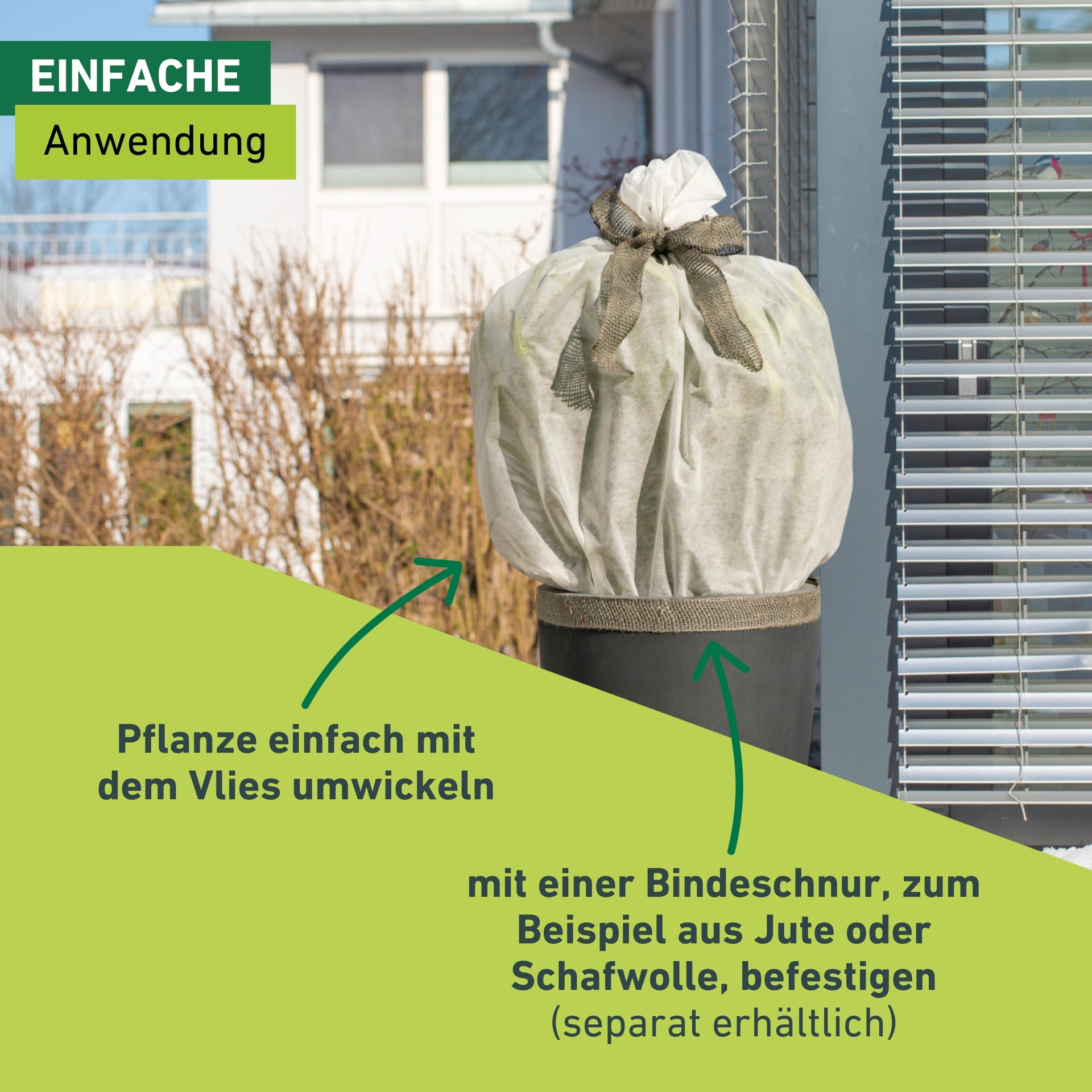 Windhager Winterschutzvlies »Jute-Sack, Gartensack aus robustem Vlies« Befestigungsbank inklusive, 70x100 cm, erhältlich in grün oder rot