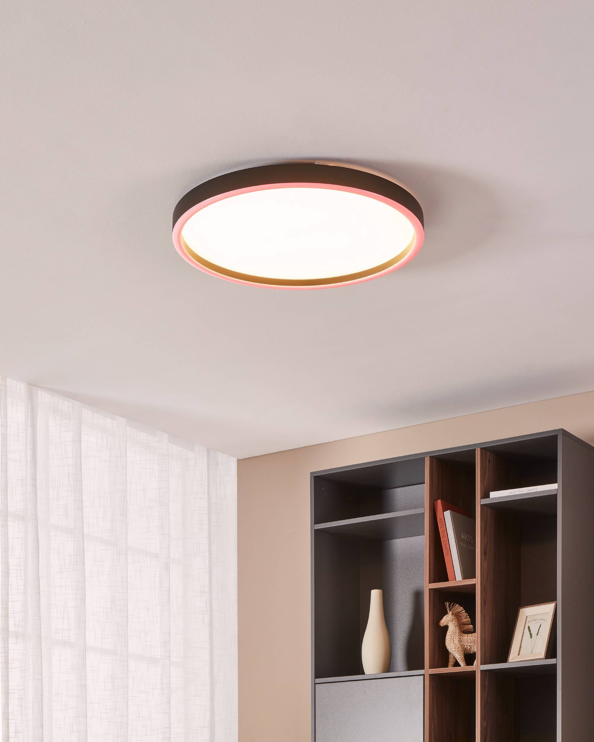 EGLO Deckenleuchte »Montemorelos-Z Deckenlampe, ZigBee 3.0, Kristall-Effekt, Flurlampe« LED-Modul 1 Stk. Kaltweiß | RGB Wand-/Deckenleuchte - H7 x Ø57 cm - schwarz - 34,5W inkl.