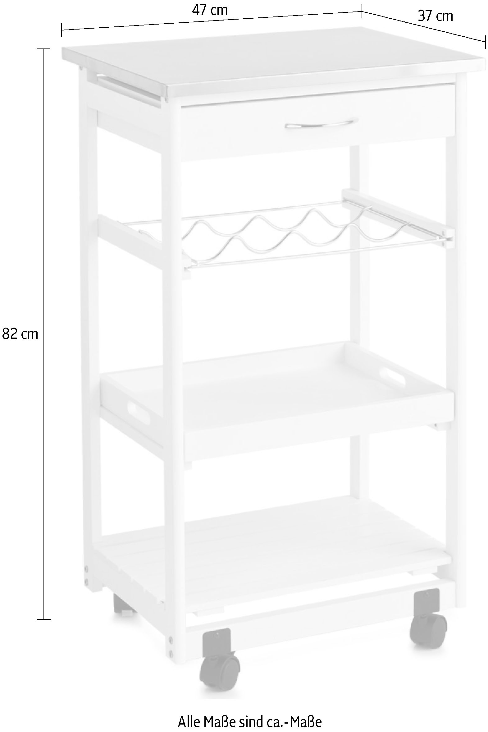 Home affaire Sideboard, mit Edelstahltop