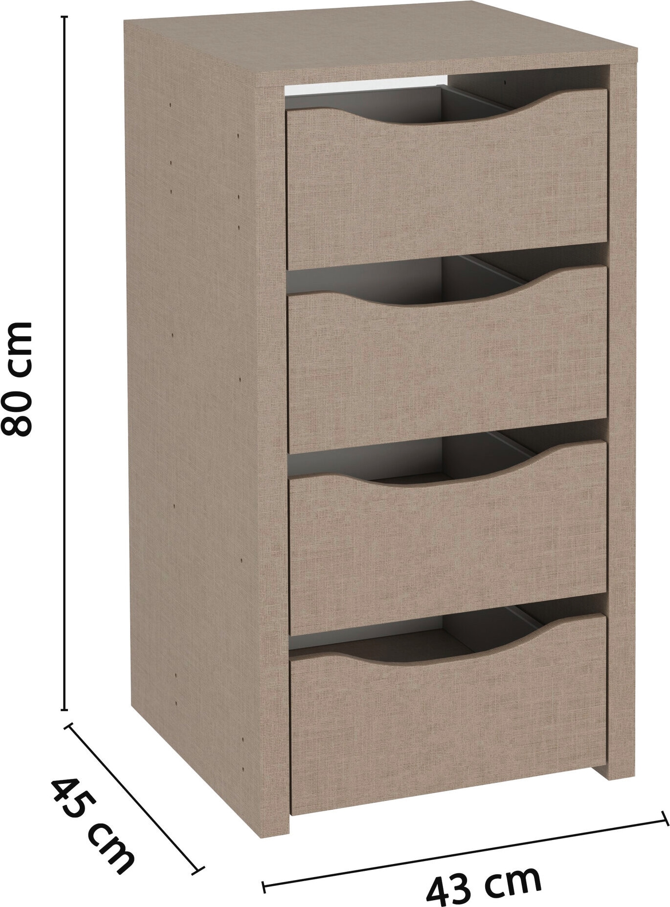 rauch Schubladeneinsatz »Zubehör für Rauch-Schränke Garderobe Kleiderschrank Schrank« mit 4 Schubladen, Breite 43 cm, Tiefe 45 cm, MADE IN GERMANY