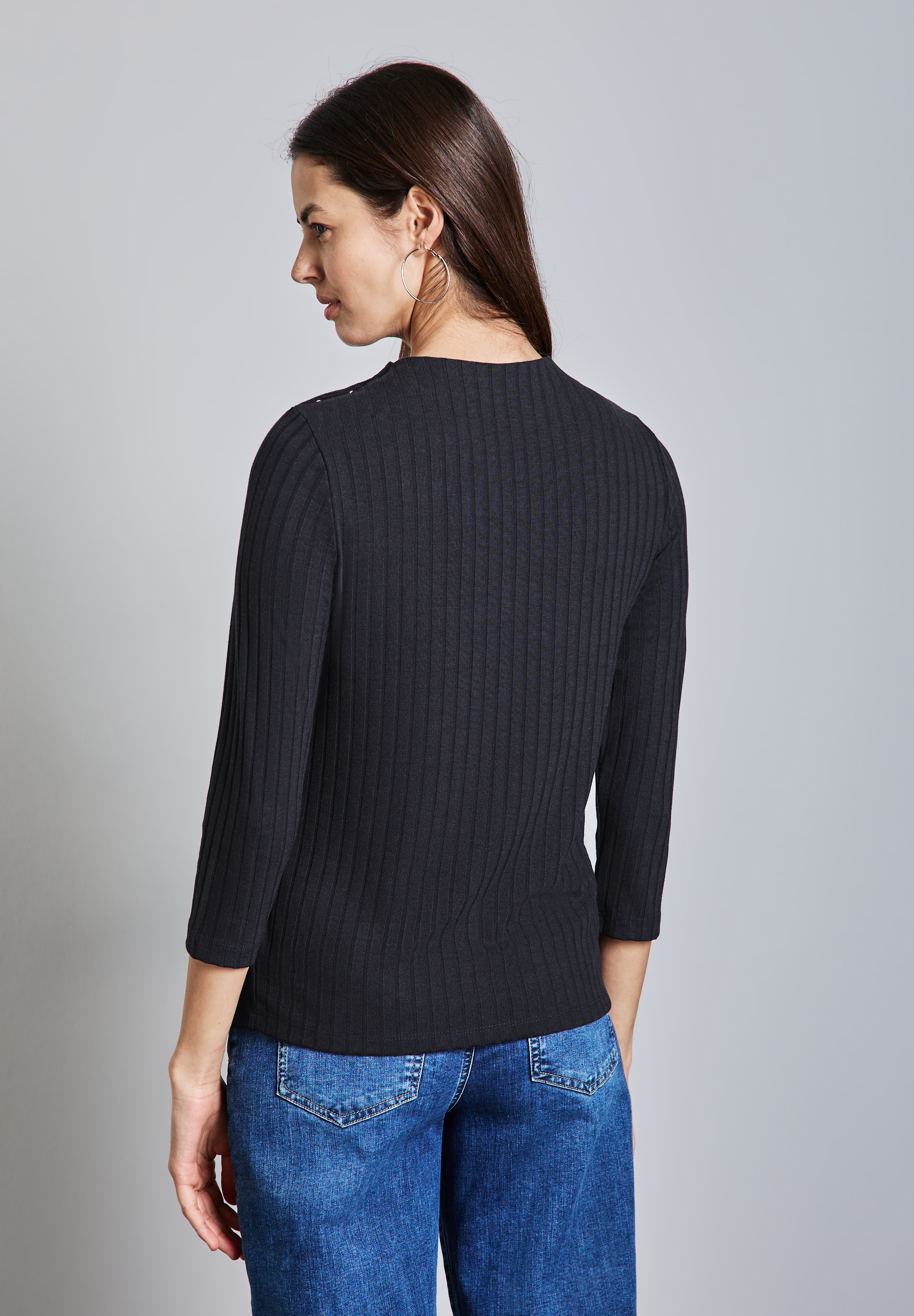 STREET ONE 3/4-Arm-Shirt, mit Knöpfen an der Schulter