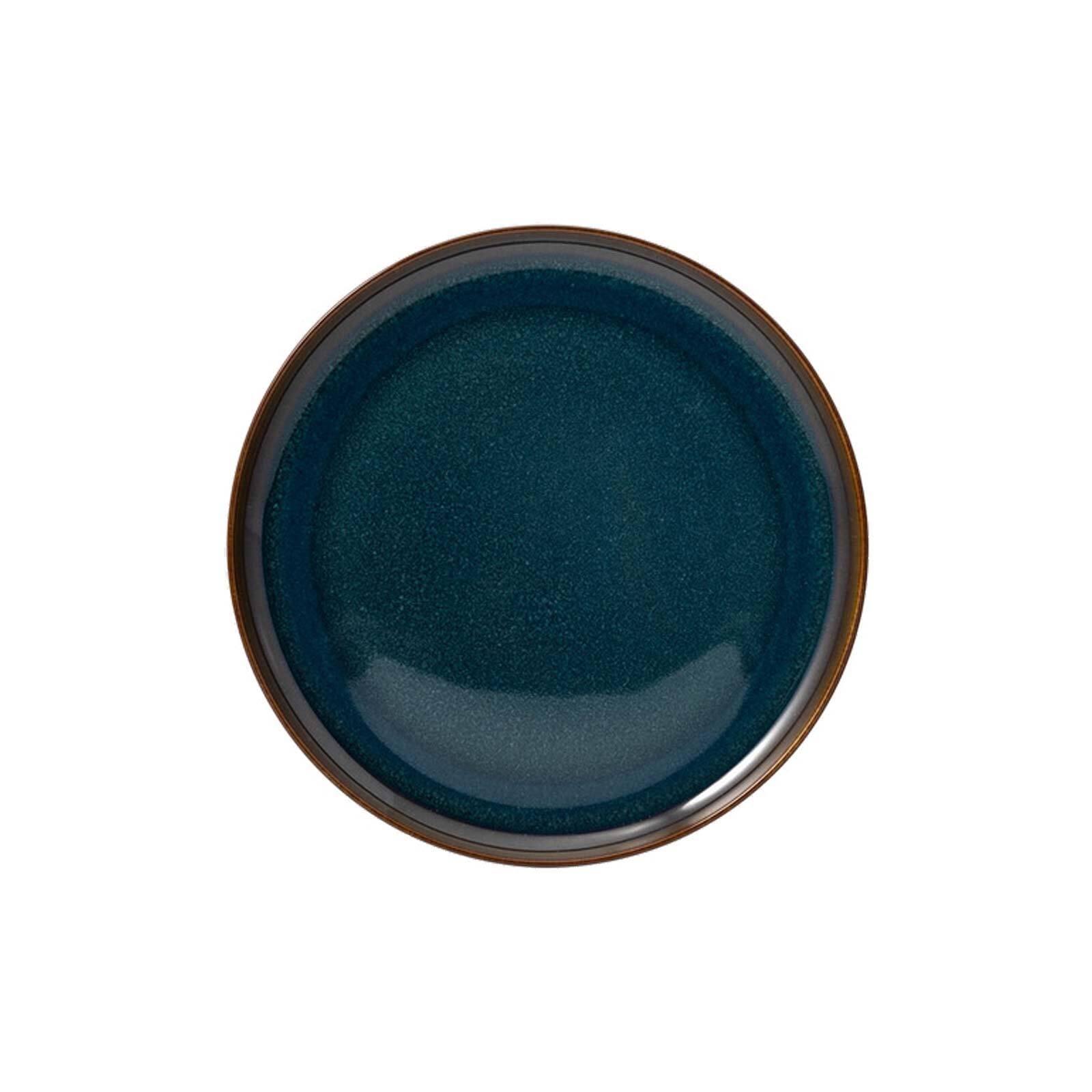 like. by Villeroy & Boch Geschirr-Set »Frühstücks-Set Crafted Denim 6er Set braun-blau« Spülmaschinenfest, Mikrowellensicher