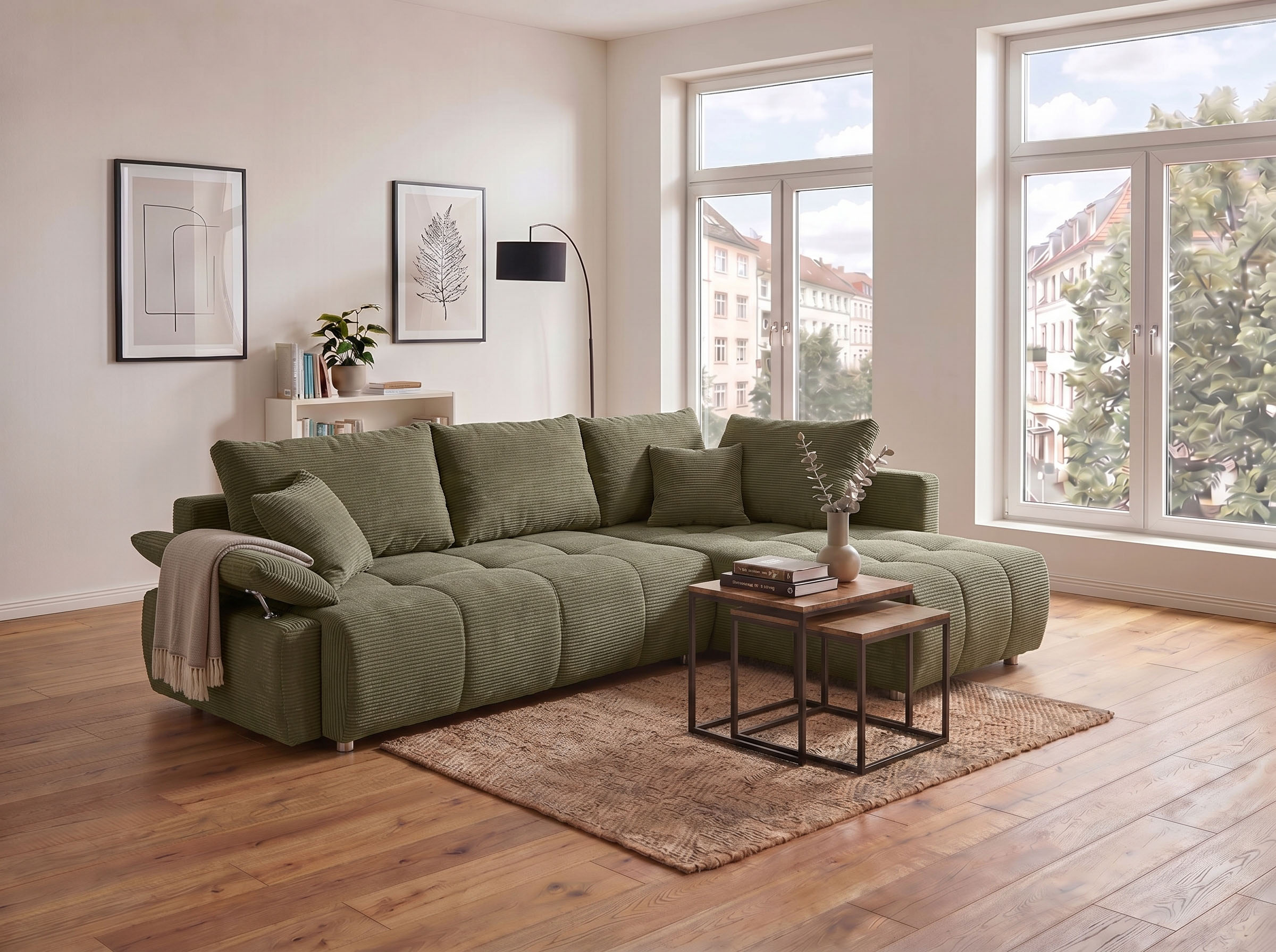 COLLECTION AB "Funtastic L-Form, B: 213 cm, Schlaffunktion, Bettkasten, auch in Cord" Armteilverstellung, Bonnellfederkern, frei stellbar