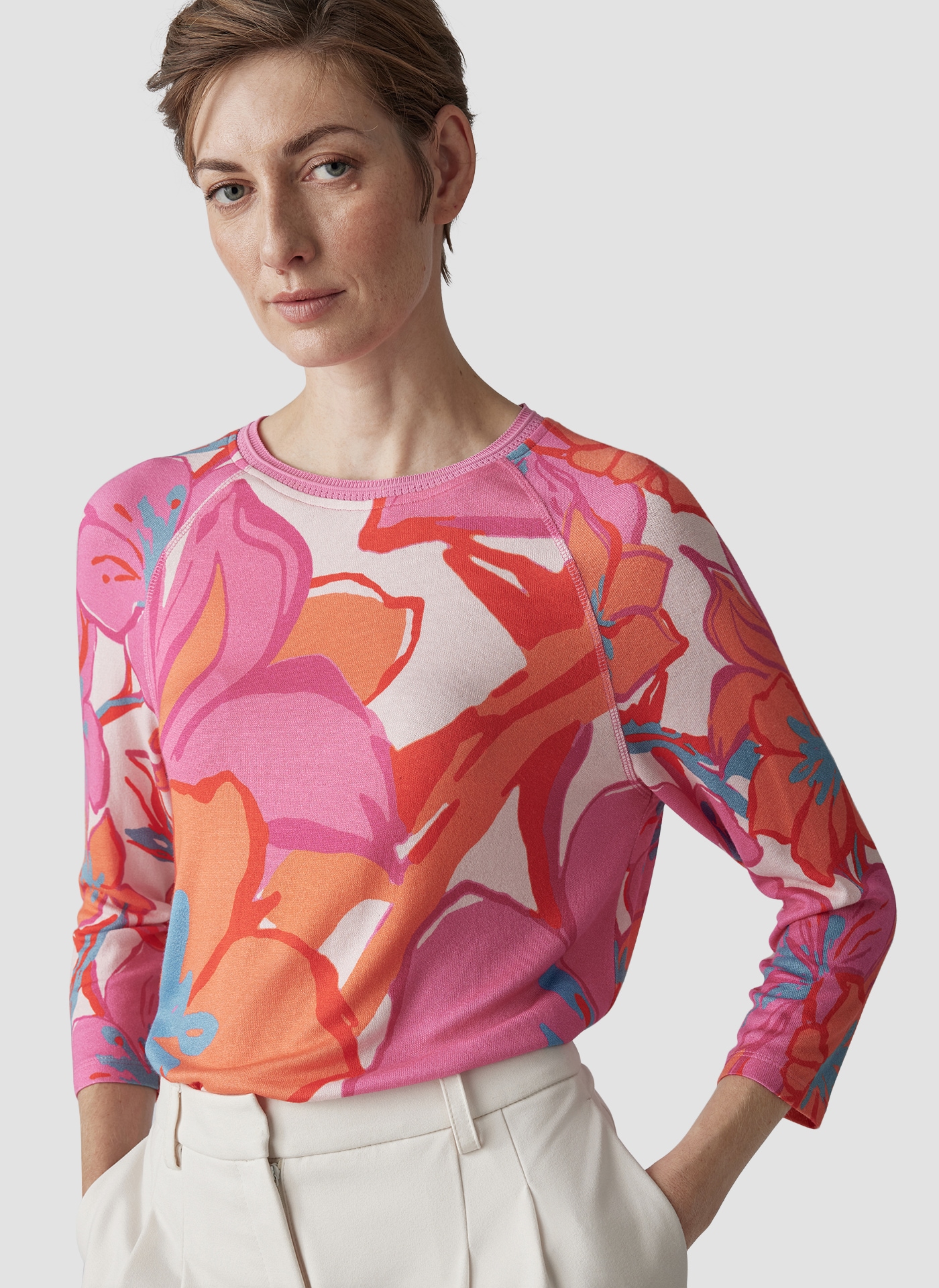 LeComte Print-Shirt »LeComte Farbenfrohes 3/4-Arm-Shirt mit Blumenprint«