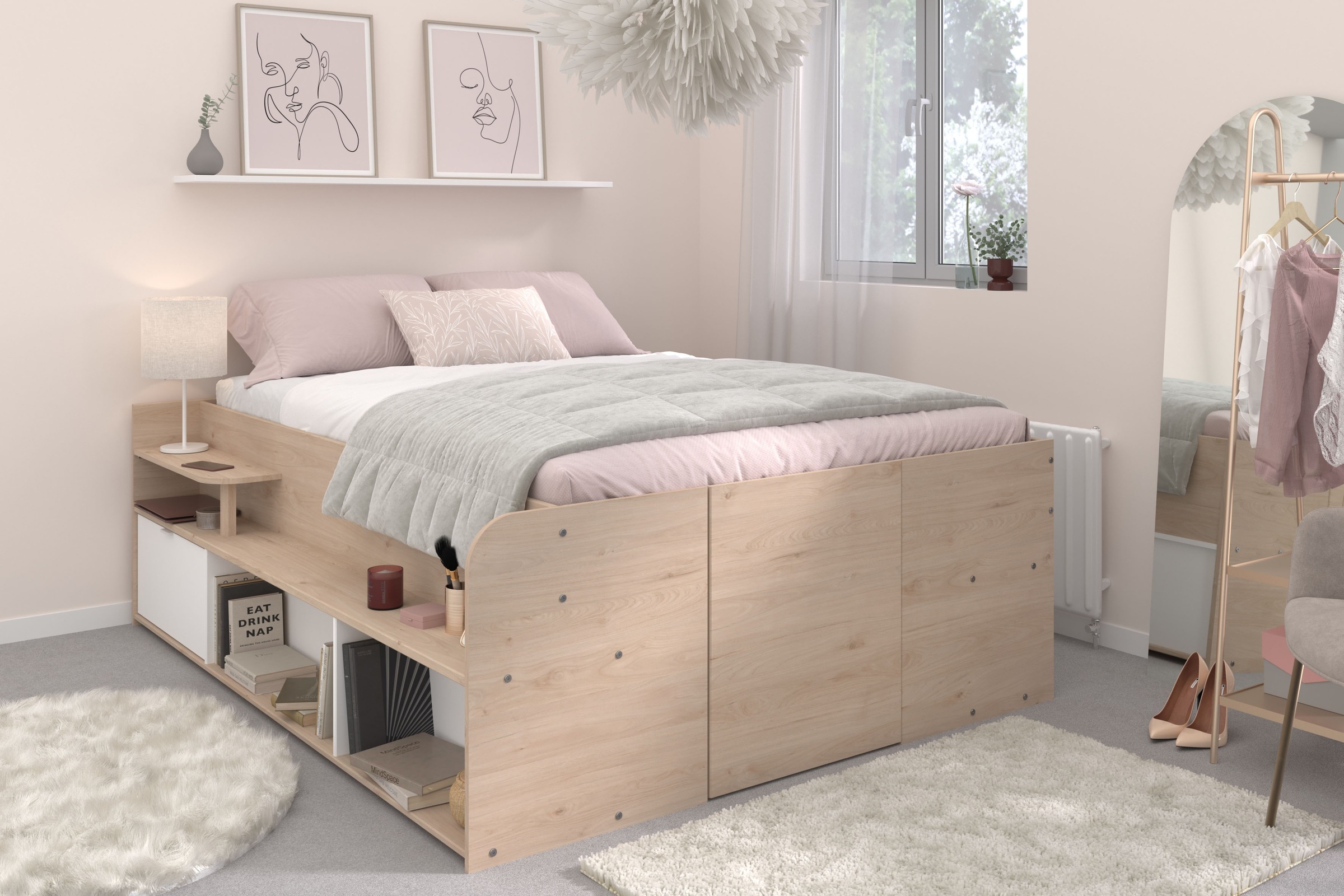 Parisot Hochbett "Parisot Travel 2", Lattenrost aufklappbar, Stauraum integ günstig online kaufen