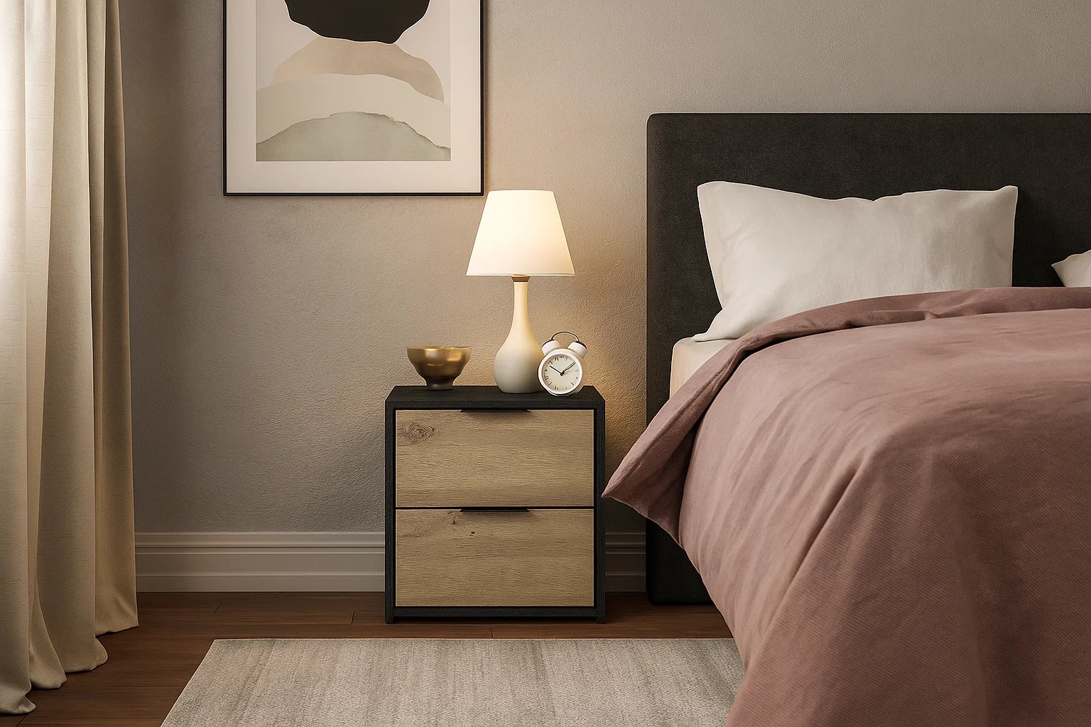 Thumbnail - Home affaire Nachttisch "PERY Nachtkommode mit 2 Schubladen, Set 2 Stücke" Set, Set, 2 St., zwei Stücke, Nachtschränke, ...