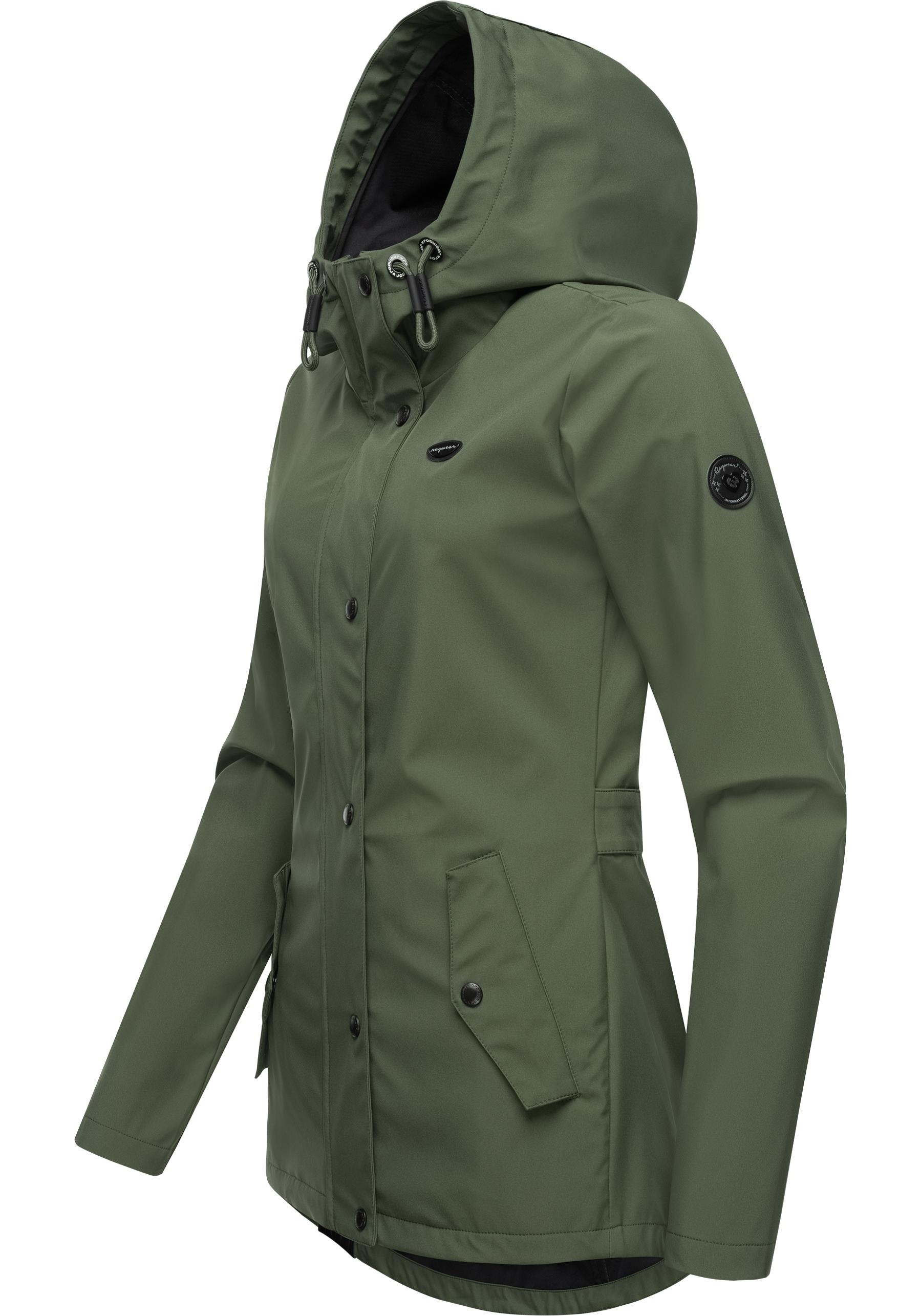 Ragwear Softshelljacke »Margge Shell«, mit Kapuze, wasserdichte Damen Übergangsjacke mit großer Kapuze