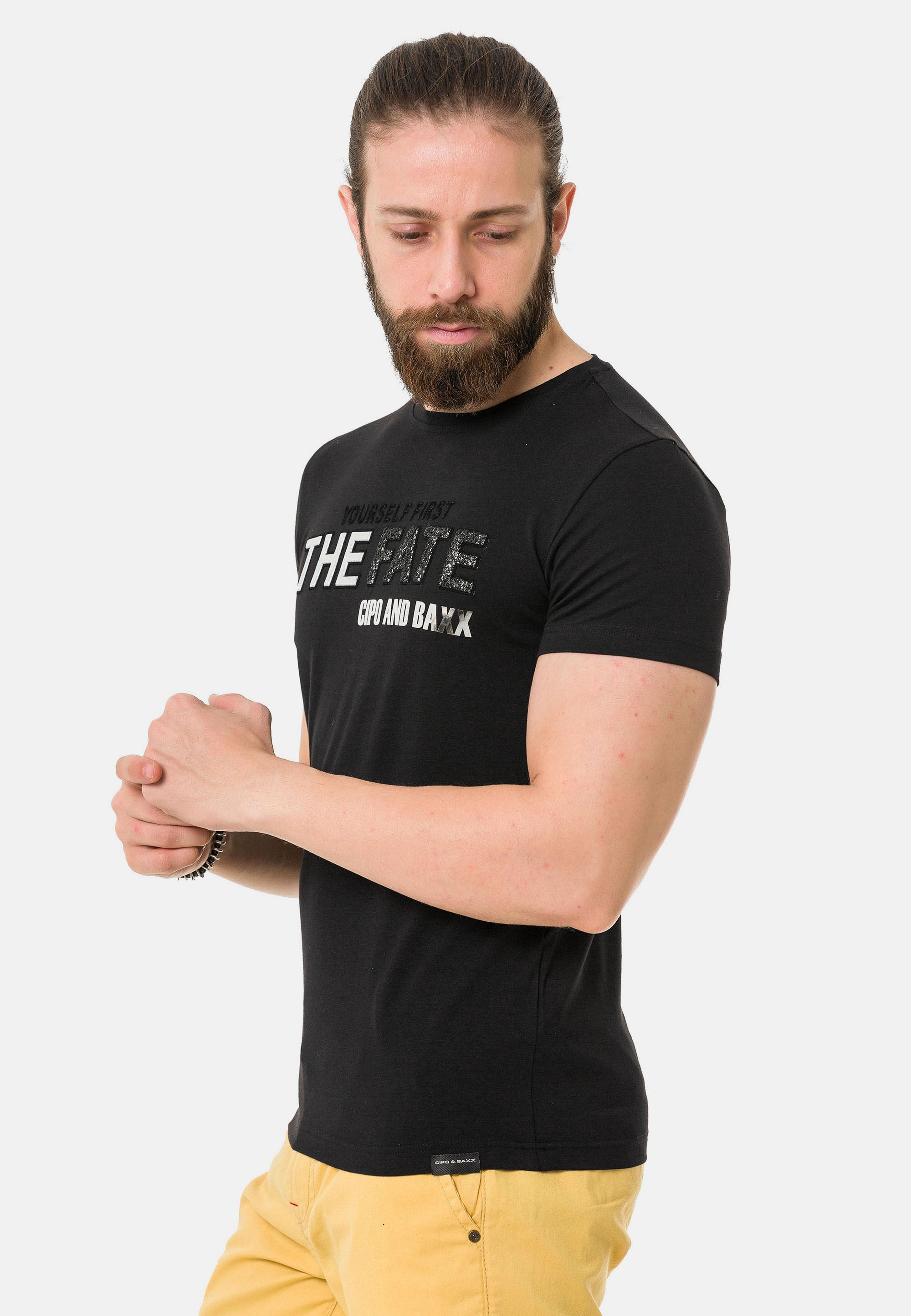 Cipo & Baxx T-Shirt »T-Shirt«, mit Rundhals-Ausschnitt