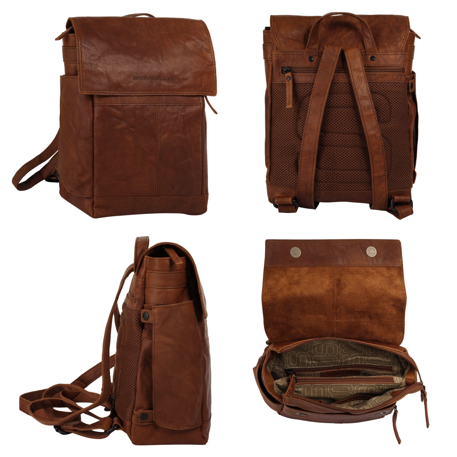 Spikes & Sparrow Laptoprucksack, echt Leder