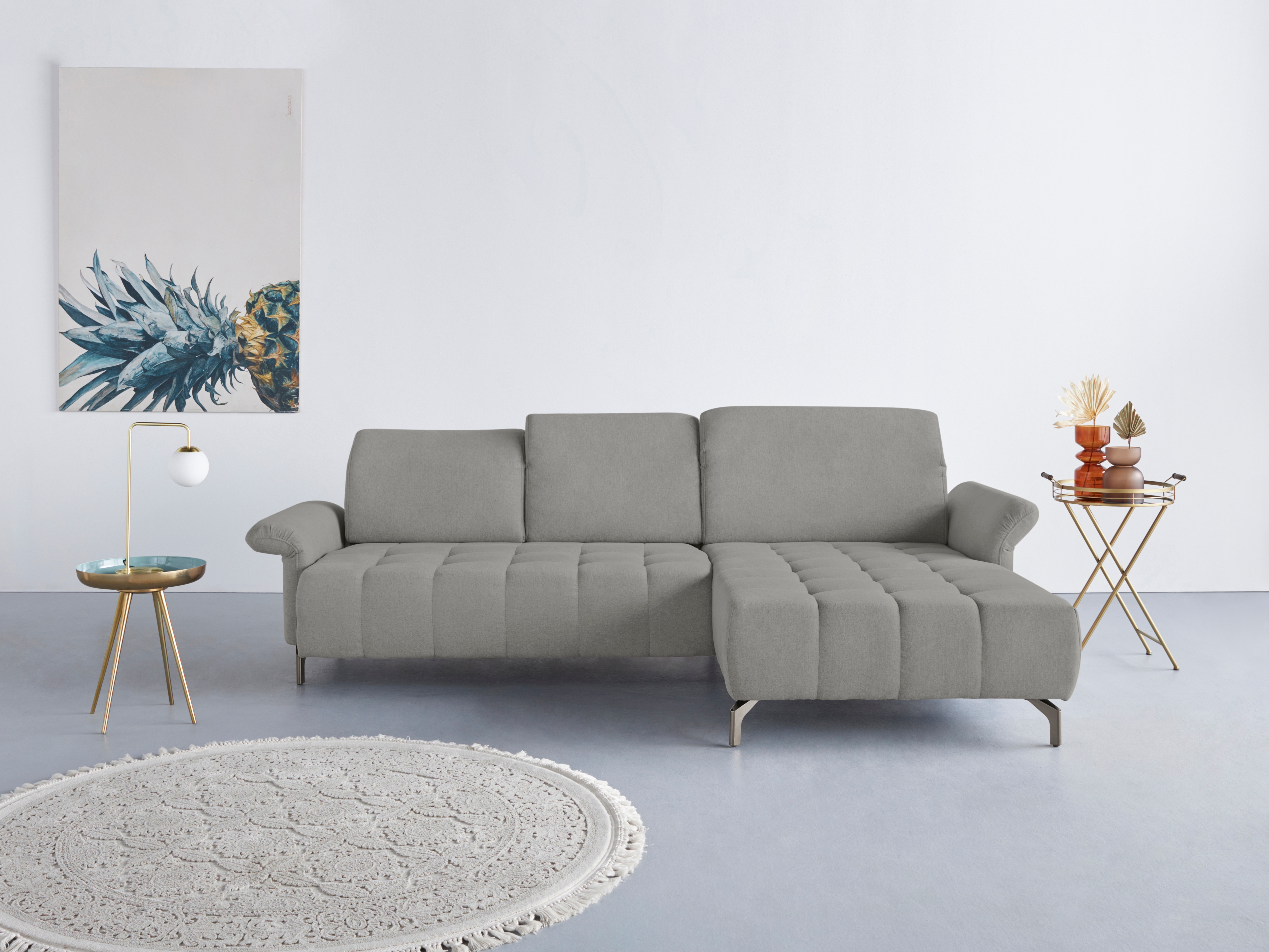 OTTO home Ecksofa "Fresh L-Form" Federkern, wahlweise Kopfteilverstellung und motorischer Vorziehsitz