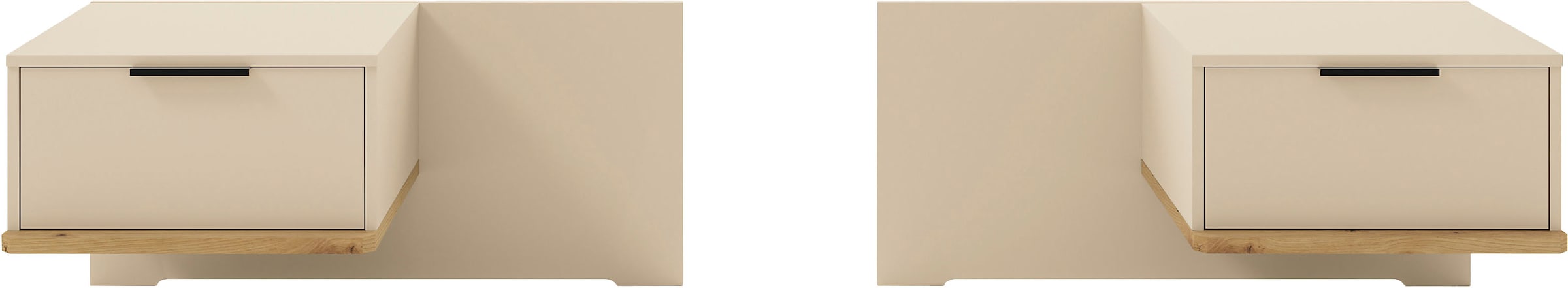 Musterring Nachtschrank »Isabelle«, (Wird als Paar geliefert), Set bestehend aus 2 Konsolen, Unterboden in Eiche, B90 x H43 x T47 cm