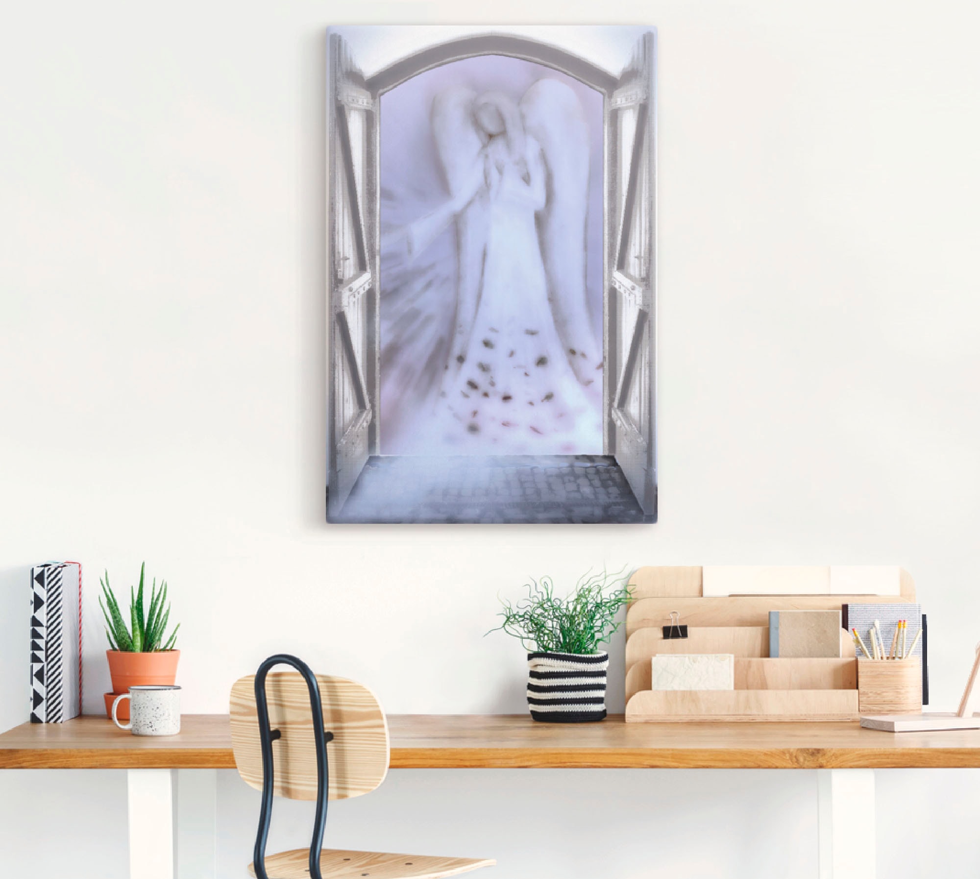 Artland Wandbild »Fensterblick - Engel vor der Tür«, Religion, (1 St.), als Alubild, Outdoorbild, Leinwandbild, Poster in verschied. Größen