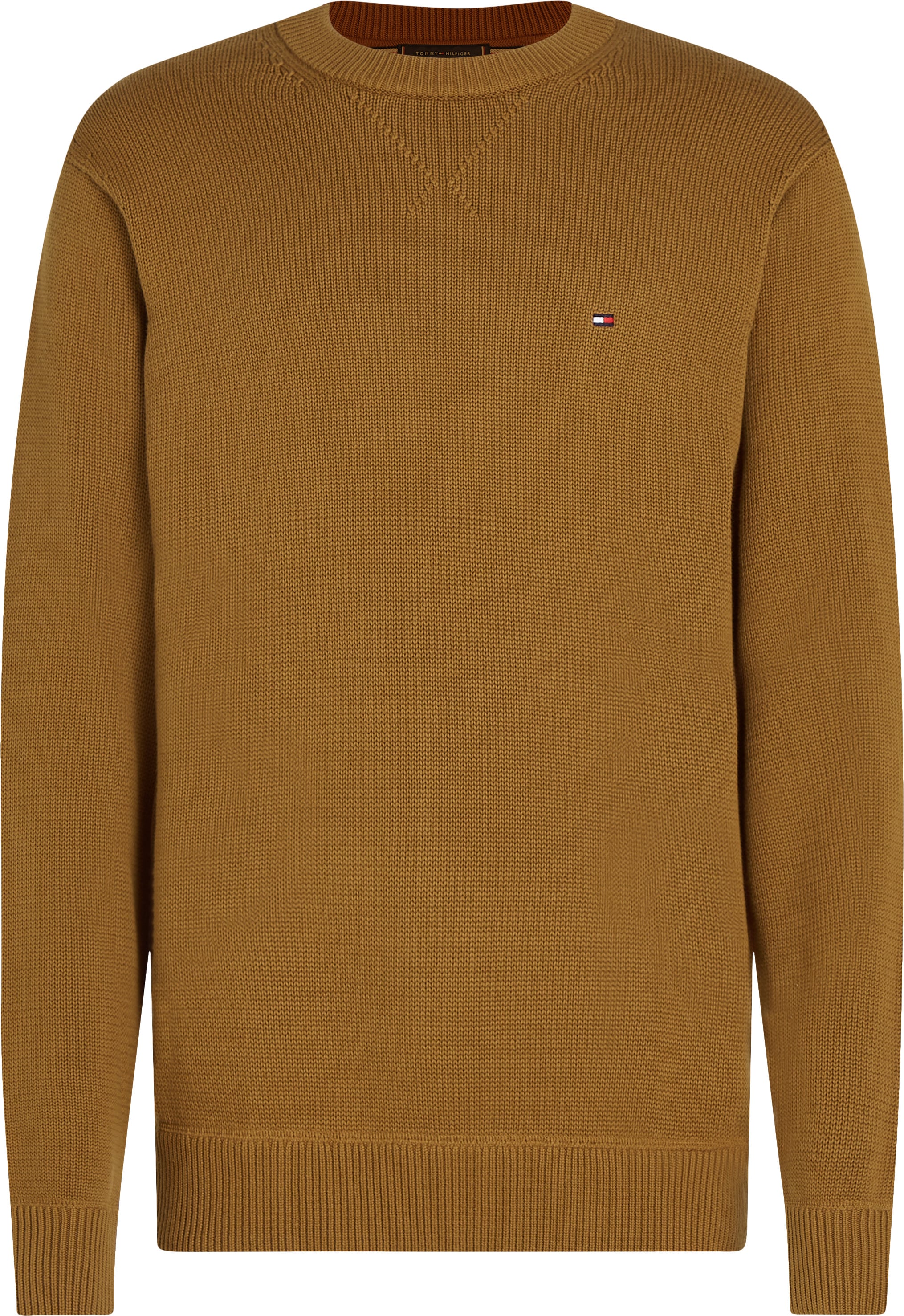 Tommy Hilfiger Strickpullover »CHUNKY COTTON C NECK«, mit Logosrickerei
