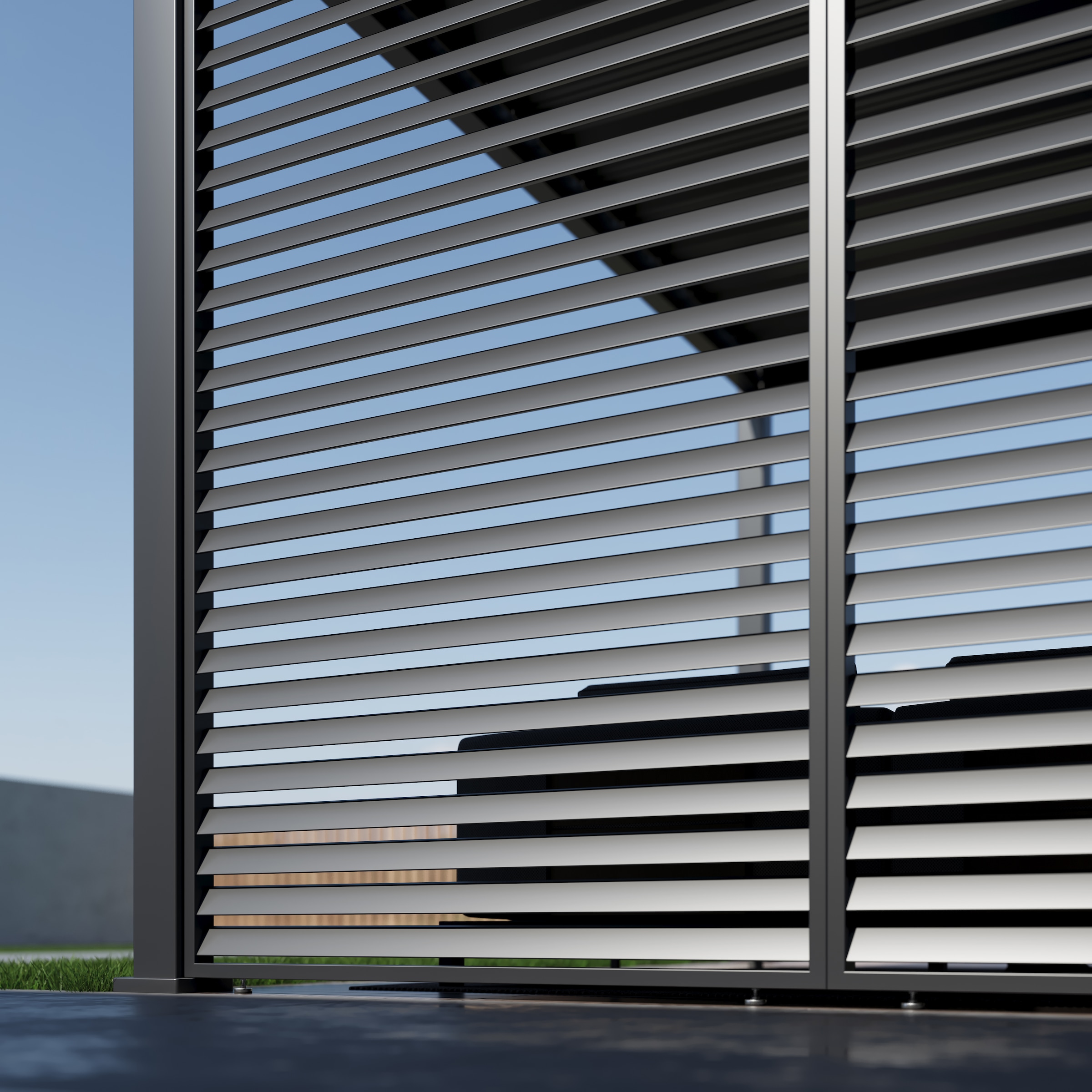 Paragon Pavillonseitenteil »Lamellen Sichtschutz für Pergola Grand Tuscan 10 Grau«