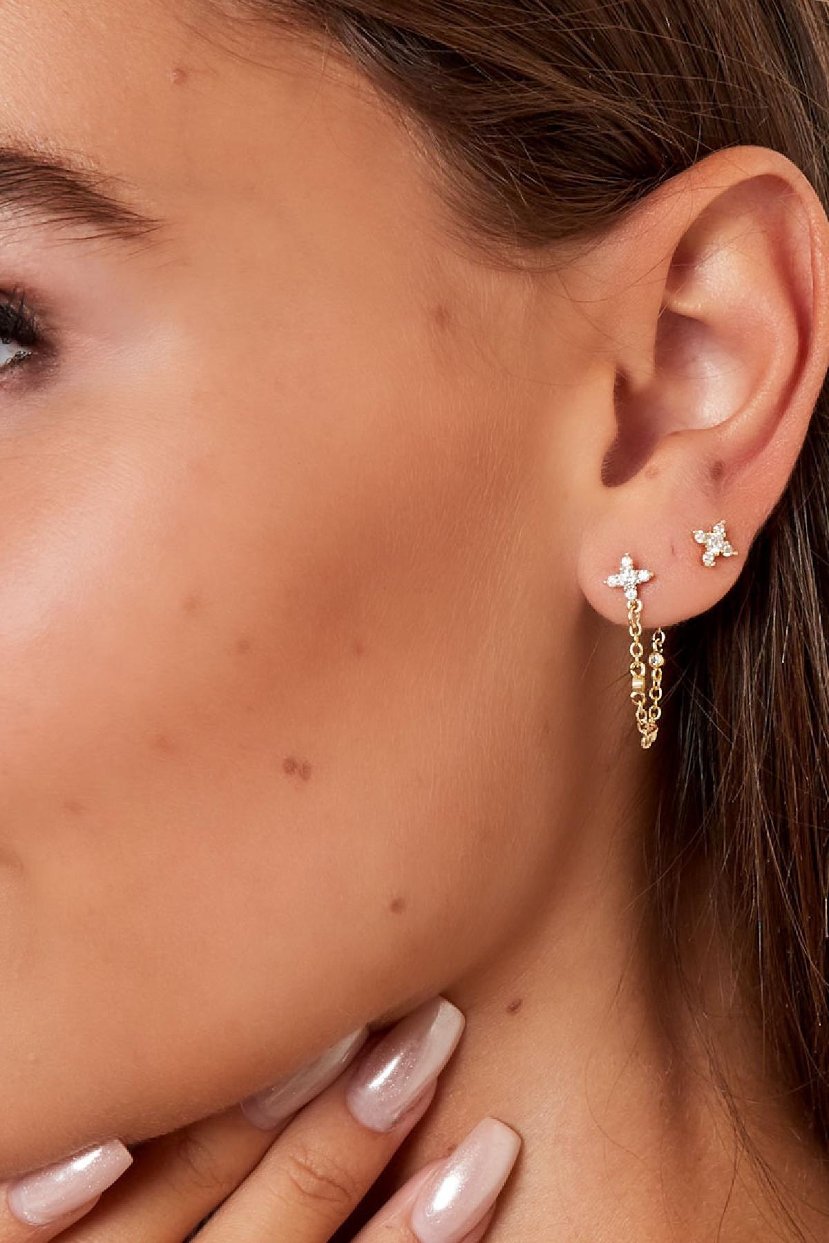 Adelia´s Paar Ohrstecker »LIVAYA Stern - Ohrringe Ohrstecker aus Kupfer mit Strass« Modisch akzentuiert durch die sternförmige Anordnung der Strasssteine