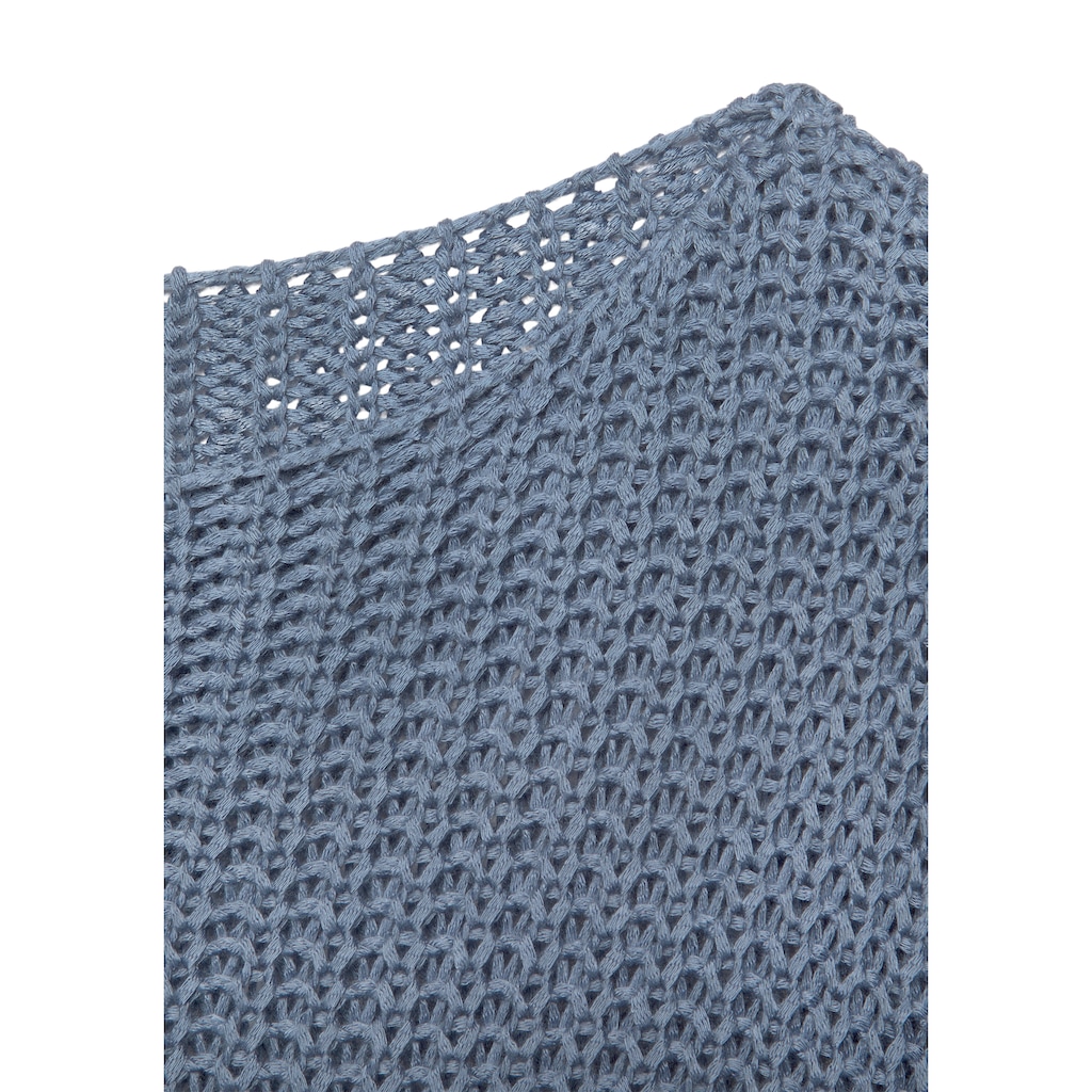 LASCANA Rundhalspullover, aus weichem Grobstrick, lockerer Strickpullover, Damenpullover