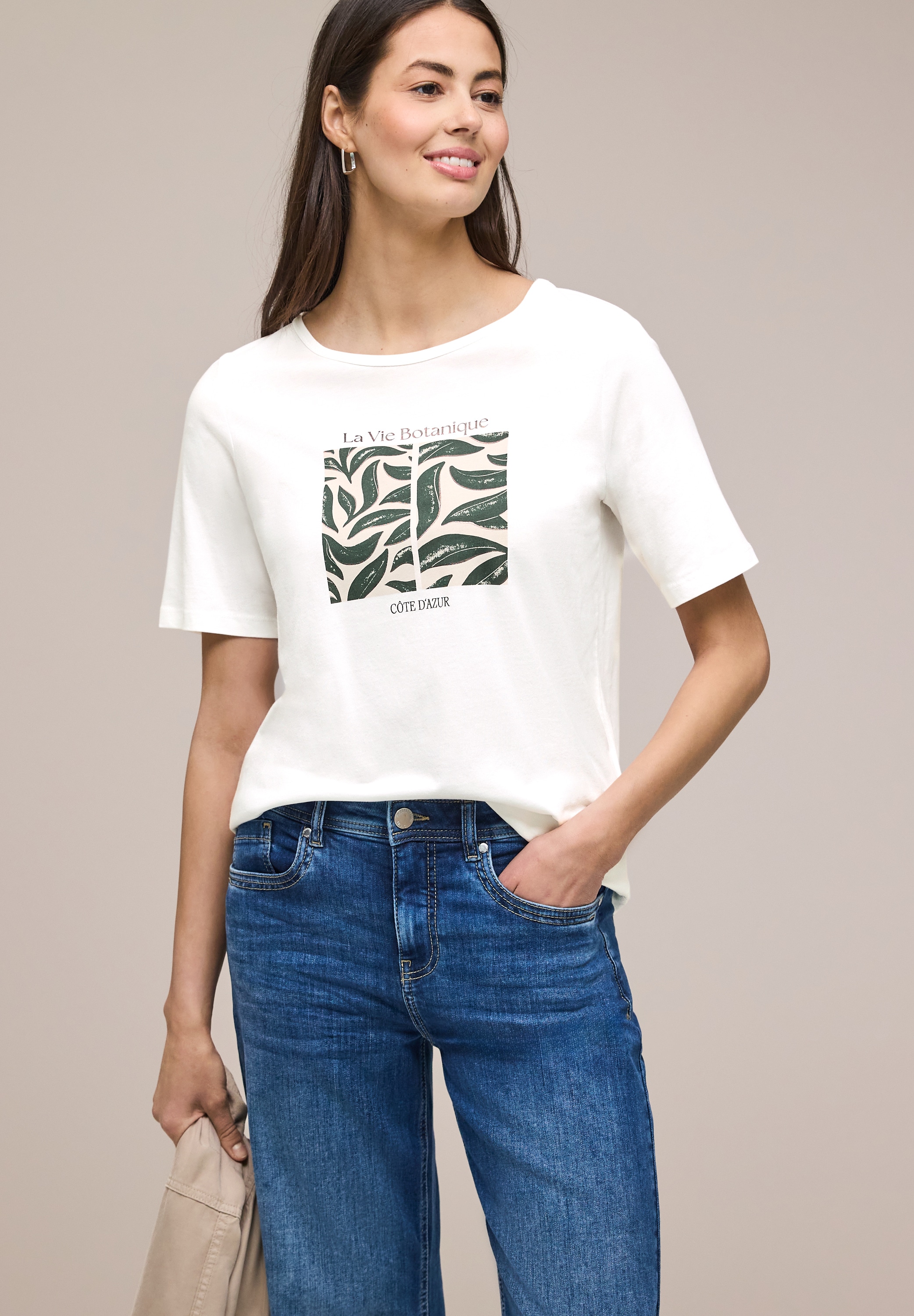 STREET ONE T-Shirt "Style Lea" Rundhalsusschnitt, Modalmix, mit Frontprint