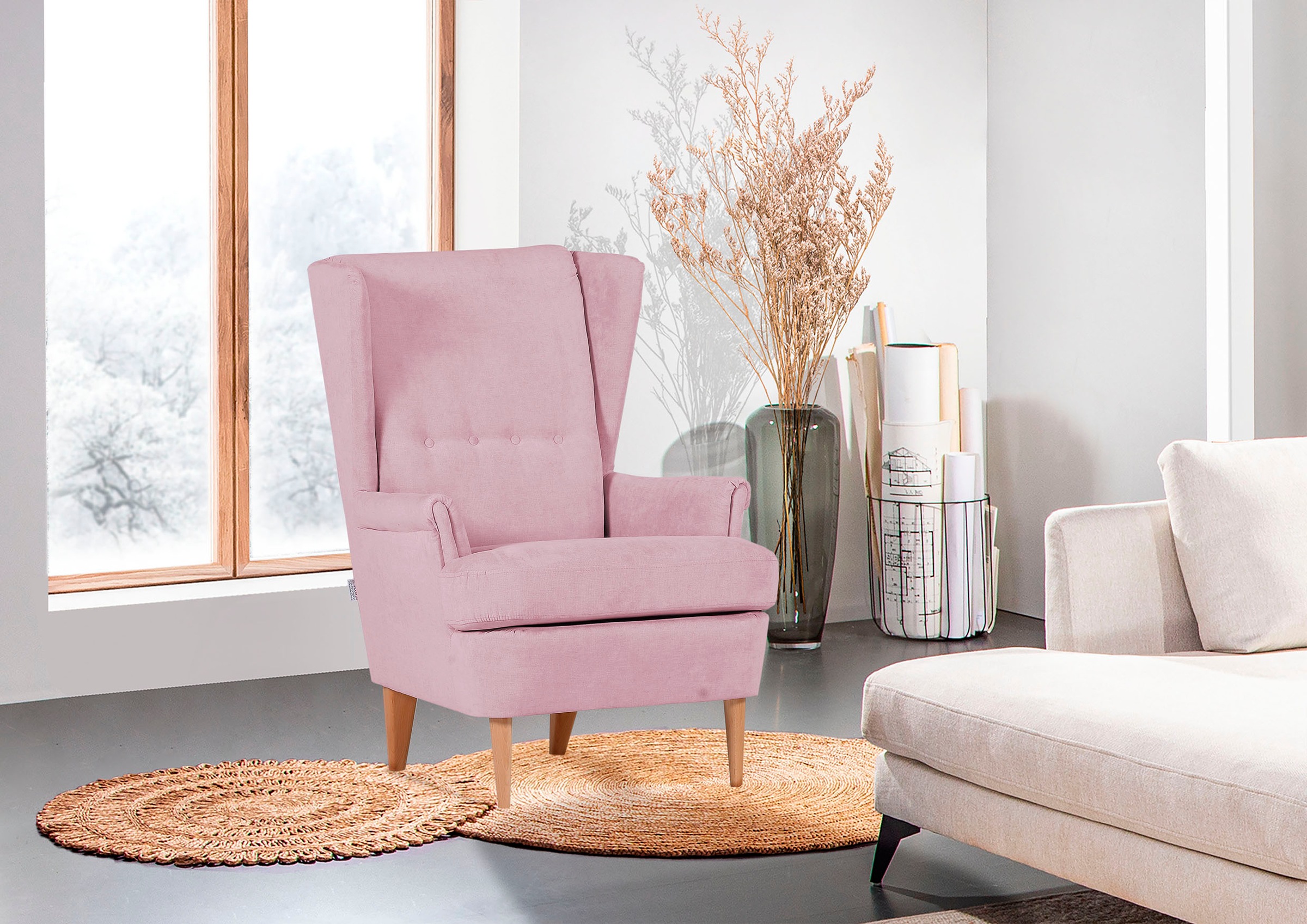 Gutmann Factory Ohrensessel »Versailles« Gestell antikfarben oder eiche natur