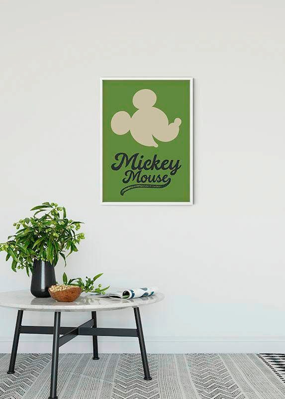 Schlafzimmer, Kinderzimmer, Mouse Disney, (1 St.), | Wohnzimmer Poster »Mickey Komar BAUR Green Head«,