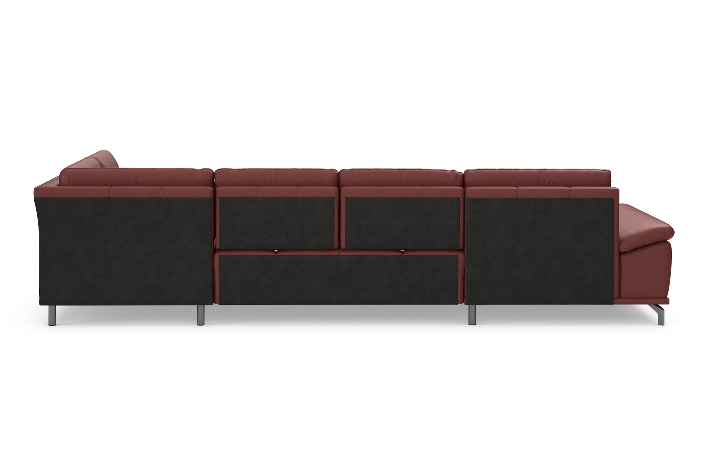 Places of Style Wohnlandschaft »Costello U-Form, mit Sitztiefenverstellung, Armteilverstellung und«, 3 Nierenkissen, optional Bettfunktion und Bettkasten