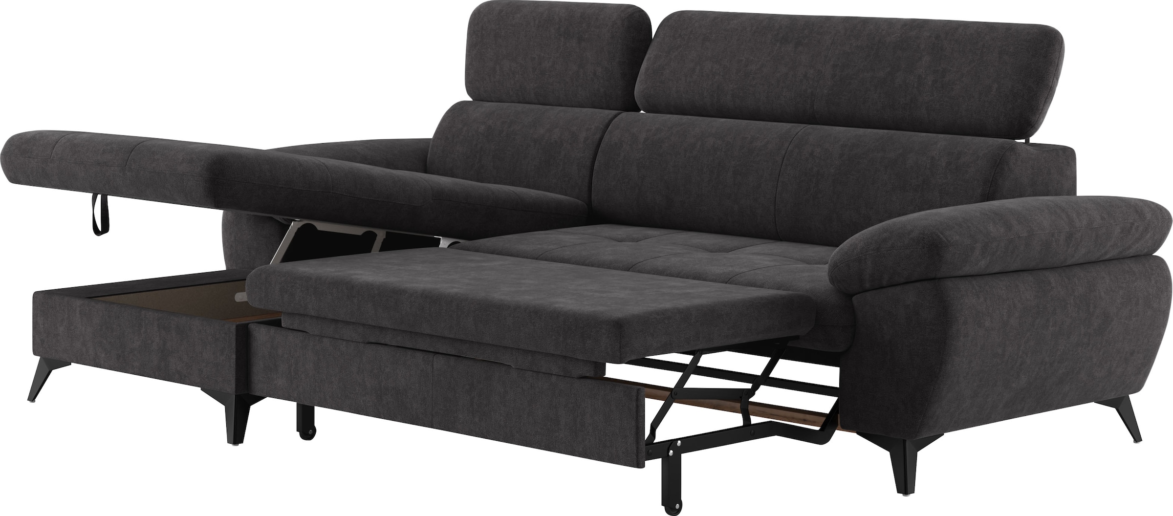COTTA Ecksofa »Hudson L-Form«, mit Kopfteilverstellung, wahlweise mit Bettfunktion & Bettkasten