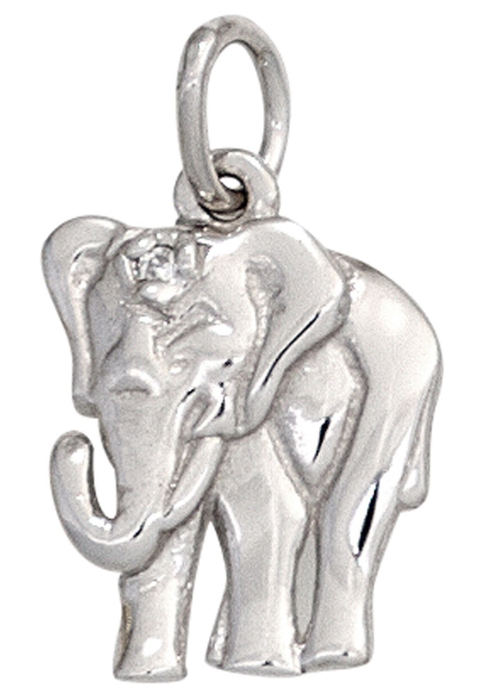 JOBO Kettenanhänger »Anhänger Elefant«, 585 Weißgold mit 1 Diamant  bestellen | BAUR