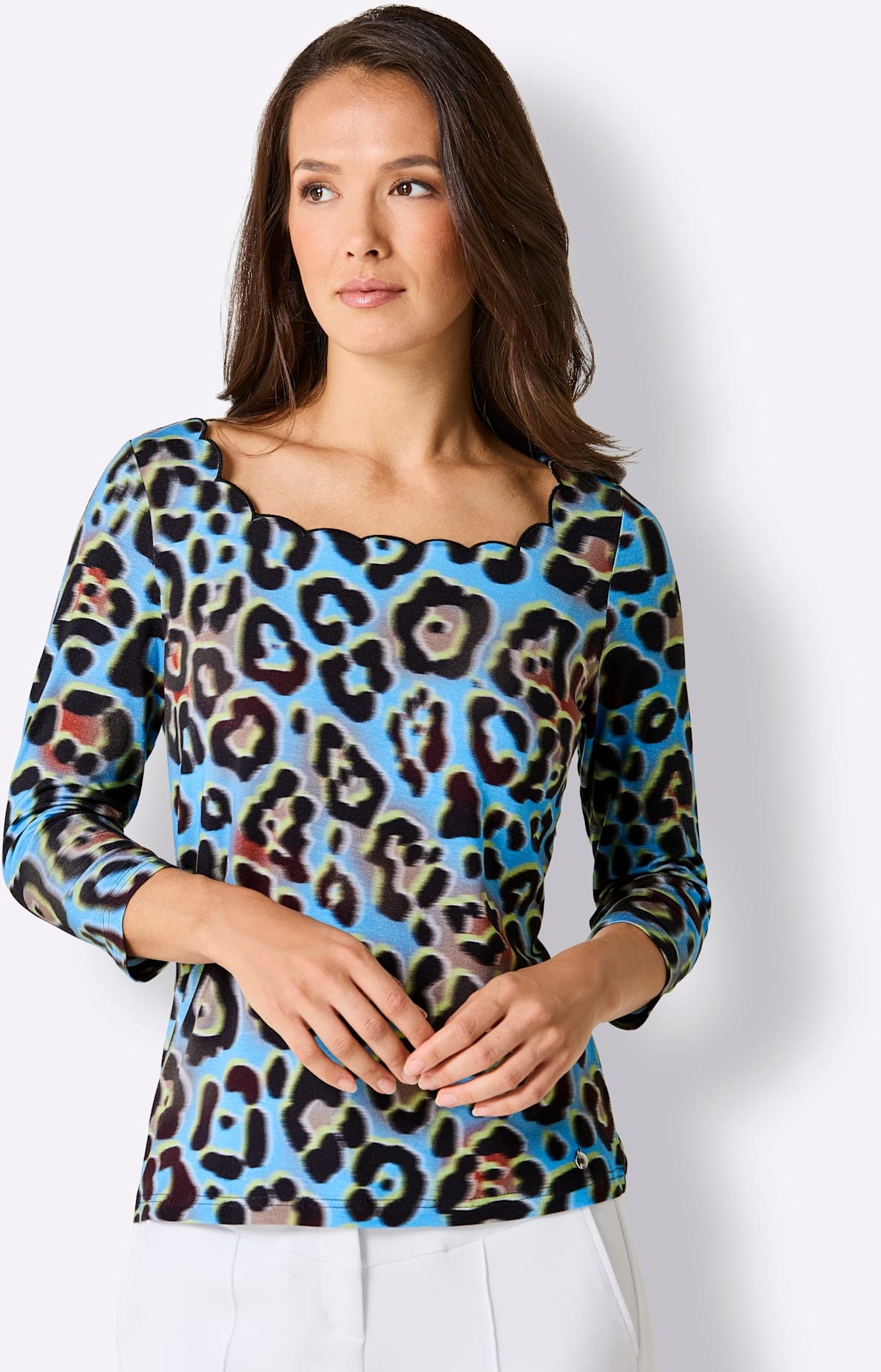 Creation L Premium Lyocell 3/4 Sleeve Shirt Multicolored 36 4