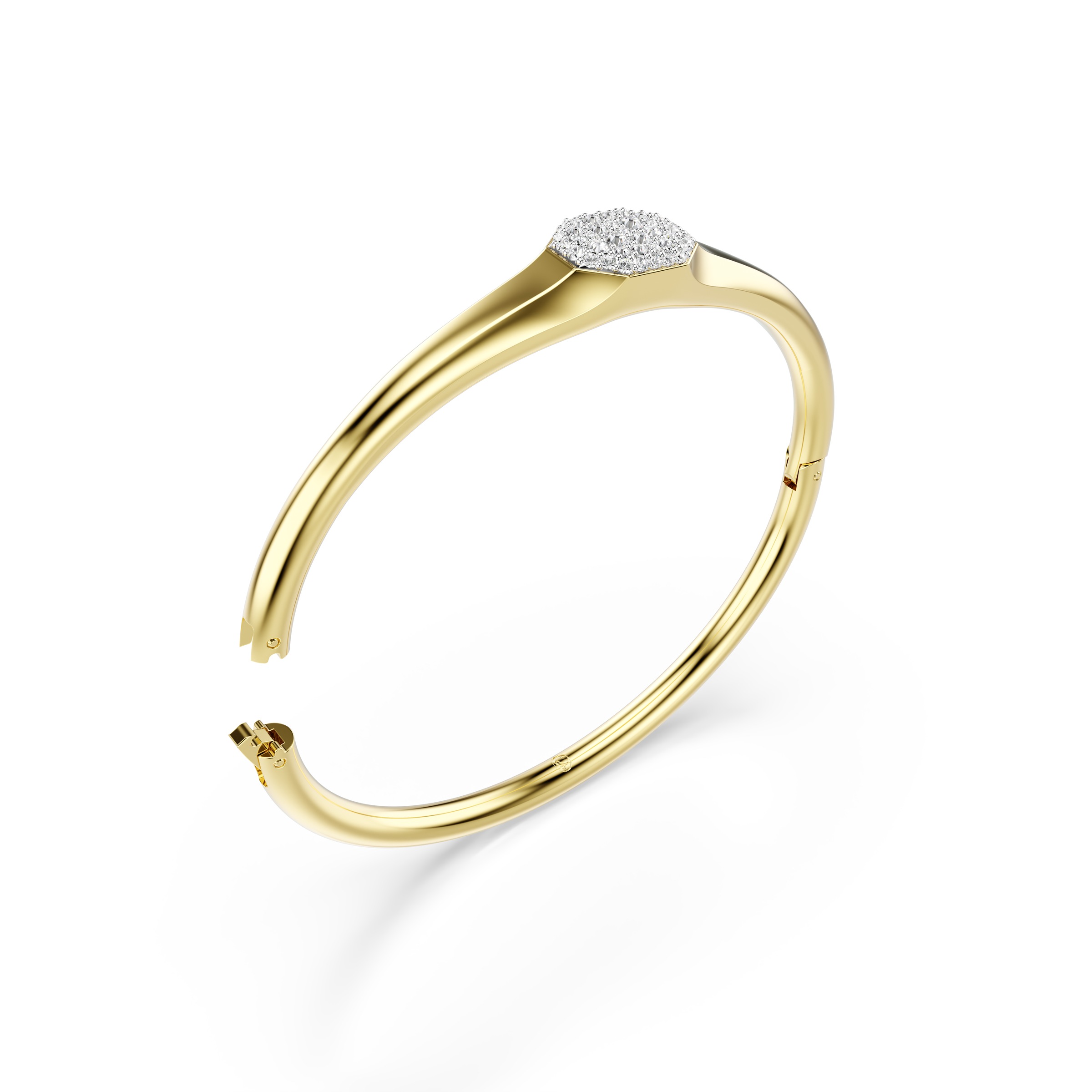 Armreif SWAROVSKI "Schmuck Geschenk Dextera Armreif" Gr. S, gold (gelbgoldfarben, kristallweiß, kristallweiß), Armbänder, Damen, S, Metall, Armreif, mit Swarovski Kristall 4