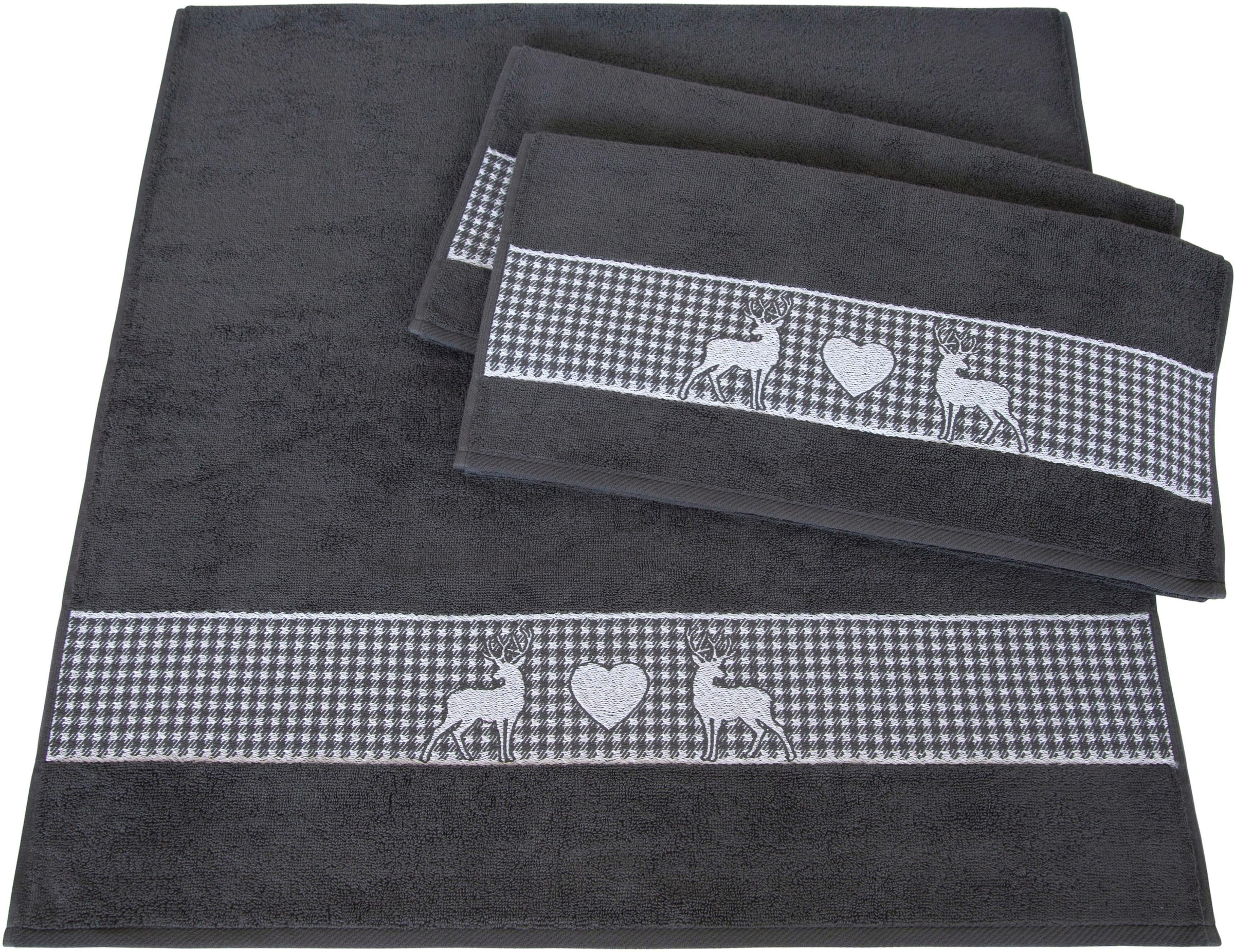 Dyckhoff Handtuch Set "Oktoberfest" Set 3 Stk. Walkfrottier Made in Germany günstig online kaufen