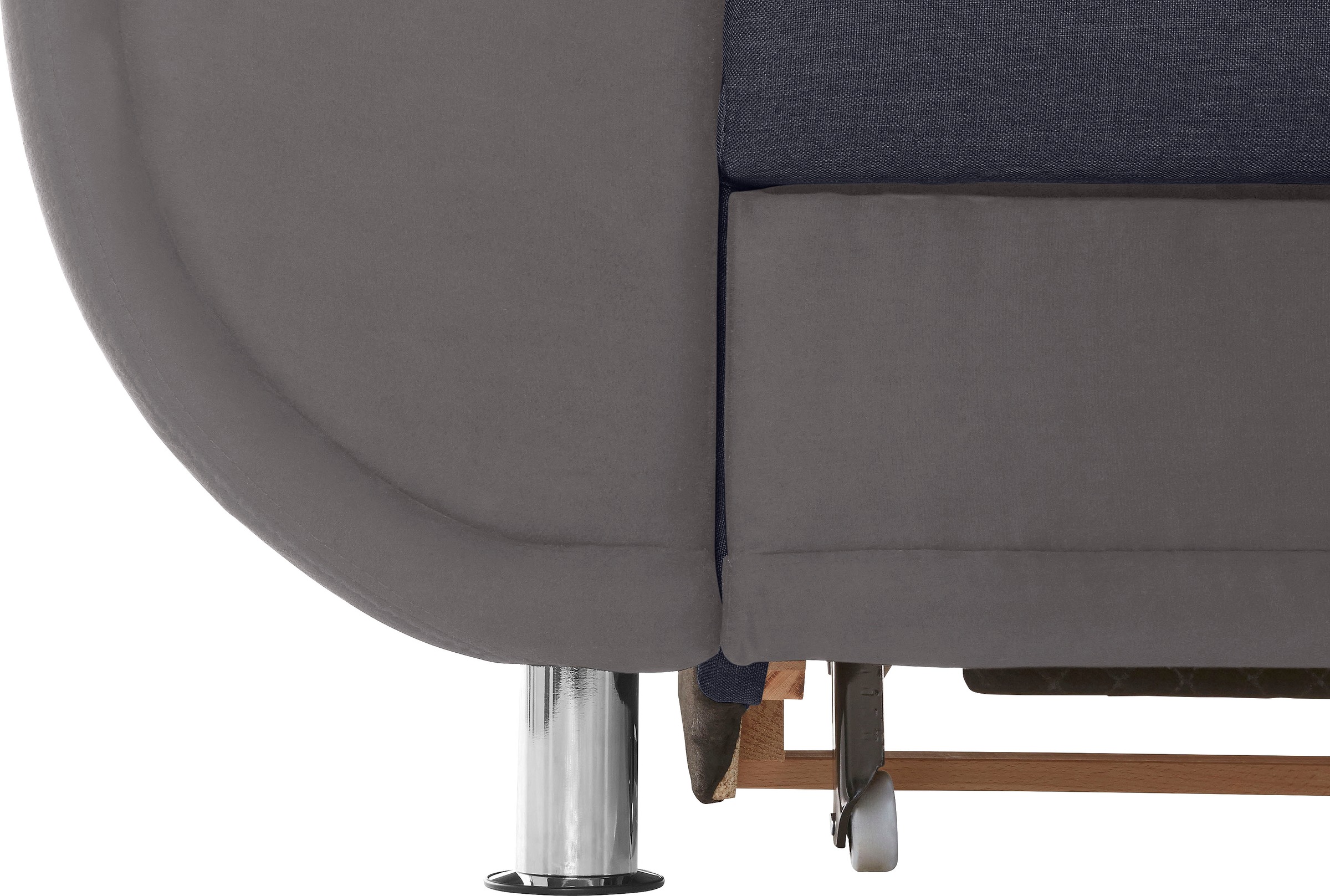 TRENDMANUFAKTUR Ecksofa »Rondo 3, zeitlos und bequem, Materialmix, breite Armlehnen, L-Form«, wahlweise mit Federkern für mehr Komfort, wahlweise mit Bettfunktion